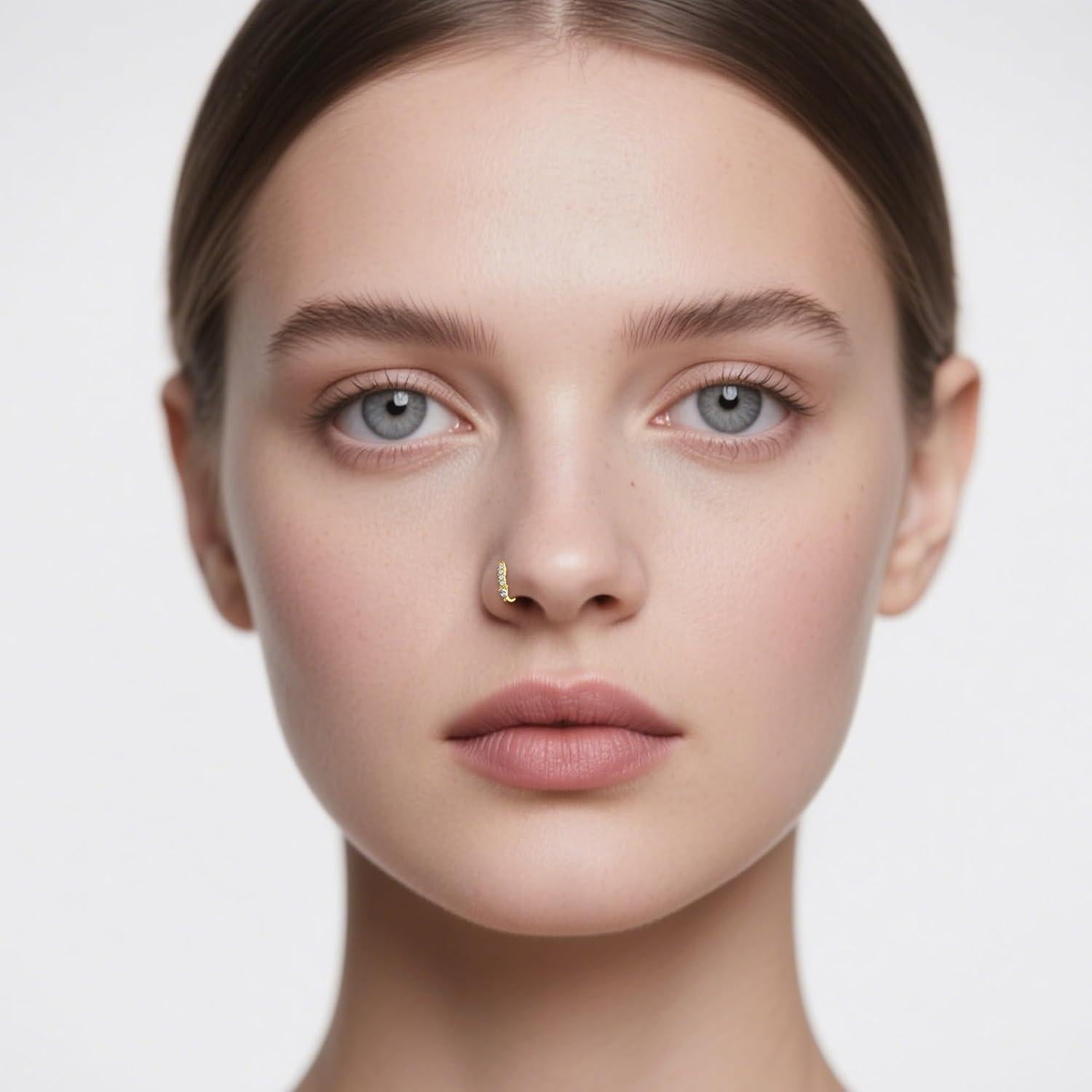 Aros Nasales 20G Vsnnsns Acero Quirúrgico 316L 8mm Oro 14k