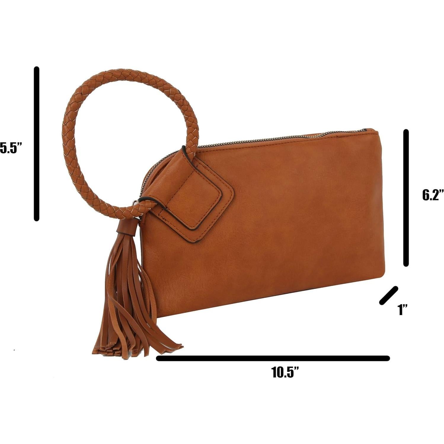 Cartera de mano mujer Metro Muse cuero vegano negra 22.86x15.24cm