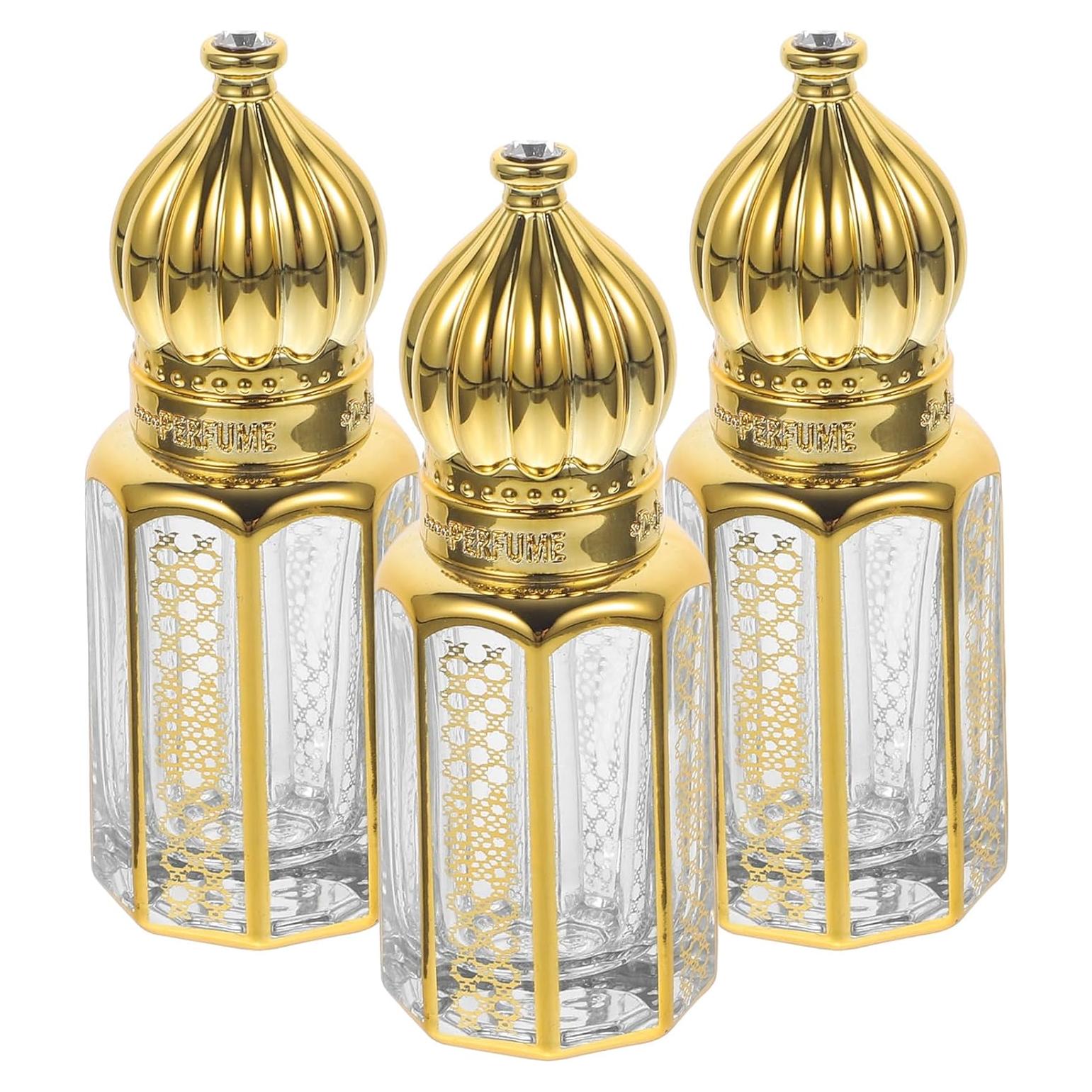 3 Botellas de Perfume Árabes Vintage LALAFINA 3ml Cristal