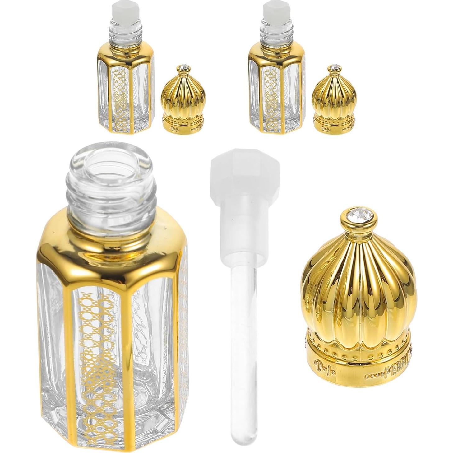3 Botellas de Perfume Árabes Vintage LALAFINA 3ml Cristal