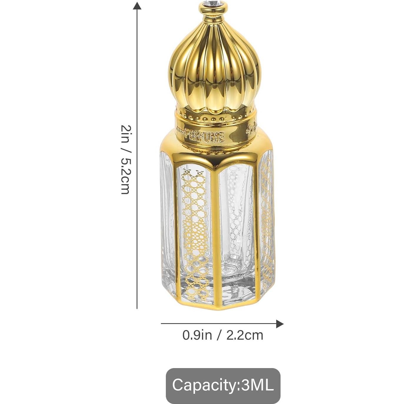 3 Botellas de Perfume Árabes Vintage LALAFINA 3ml Cristal