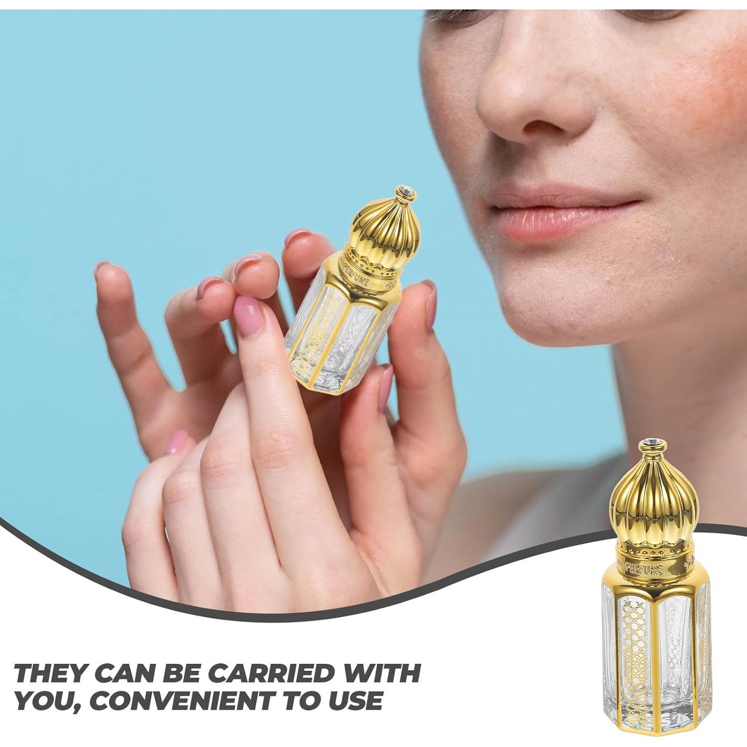 3 Botellas de Perfume Árabes Vintage LALAFINA 3ml Cristal