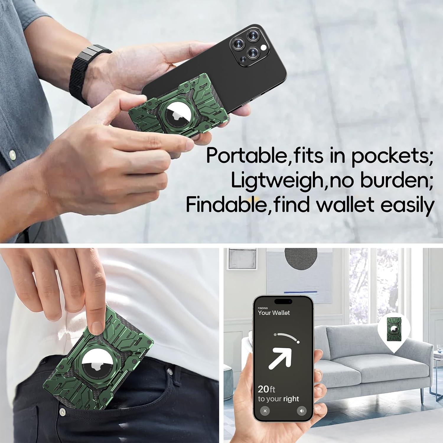 Billetera Minimalista MANTOWIN RFID para Hombres - Verde Militar