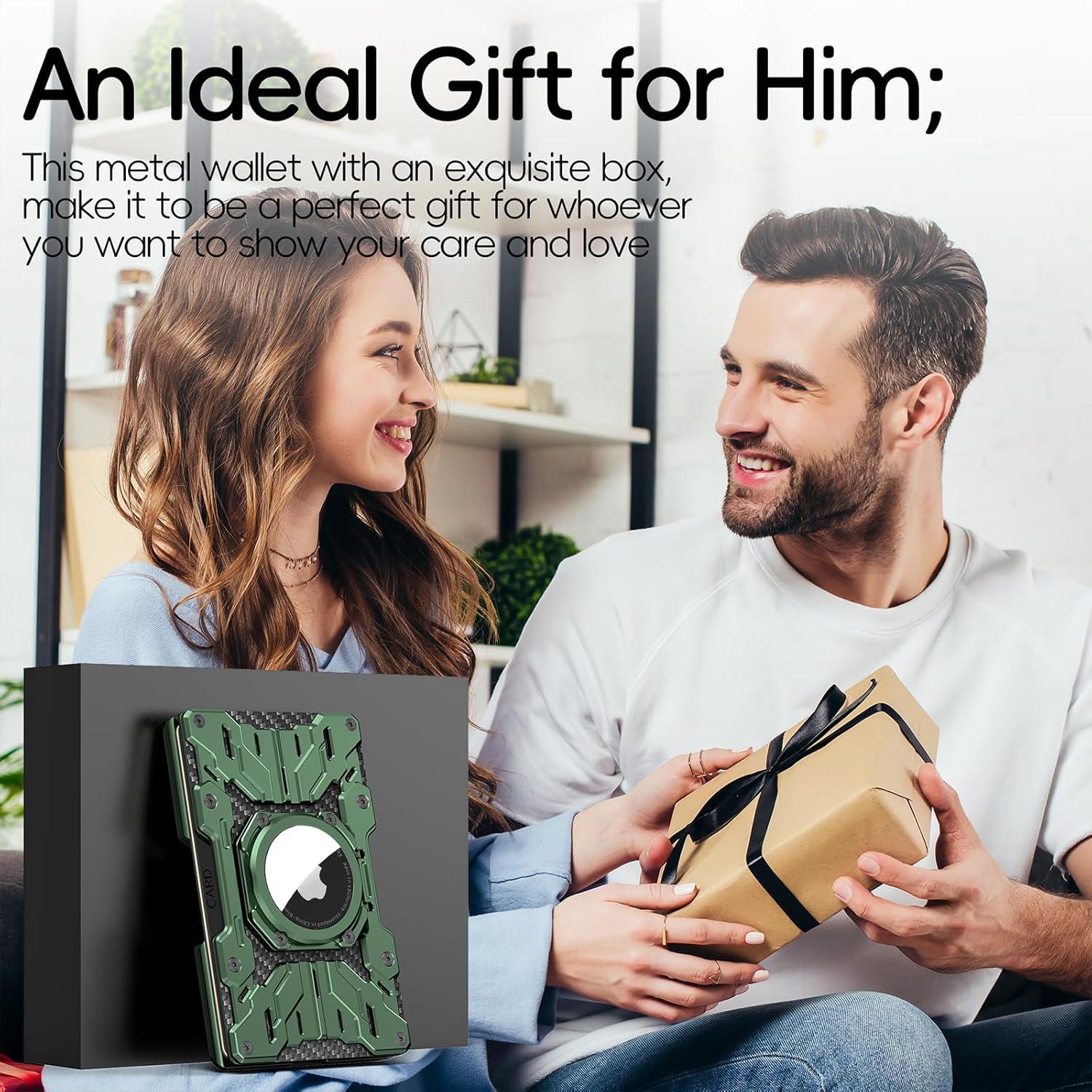 Billetera Minimalista MANTOWIN RFID para Hombres - Verde Militar