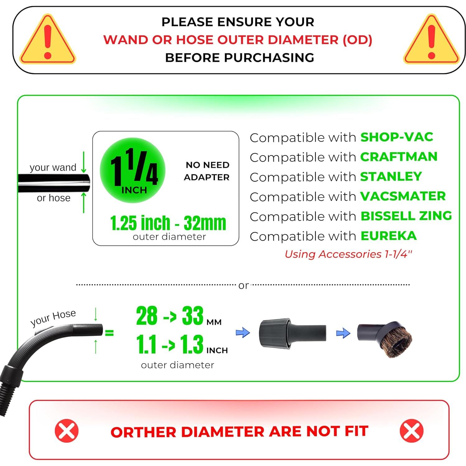 Cepillo de Polvo para Aspiradora GHAMADE 32mm - 2 Piezas