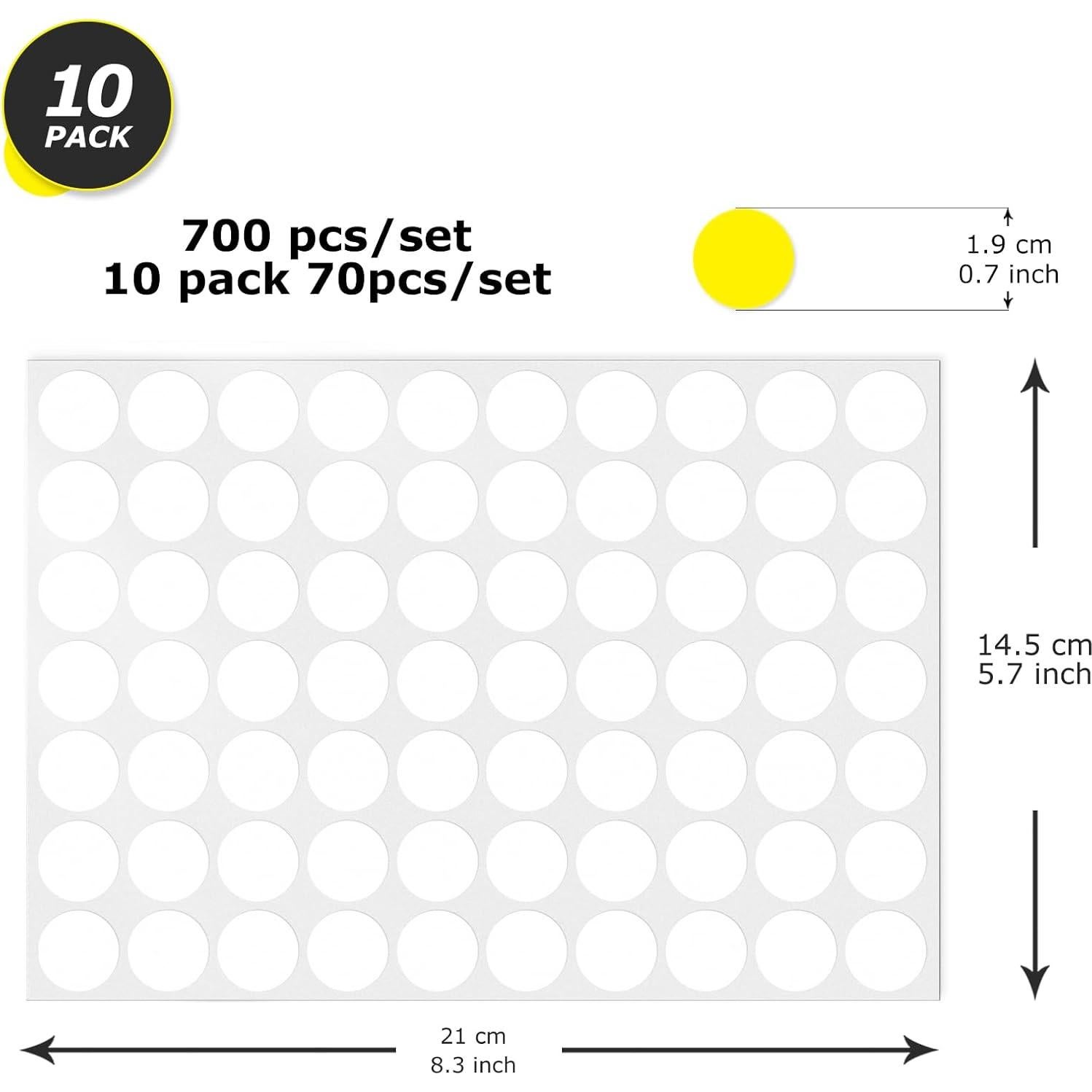 700 Etiquetas Redondas de Puntos de Colores 19 mm YIKIADA