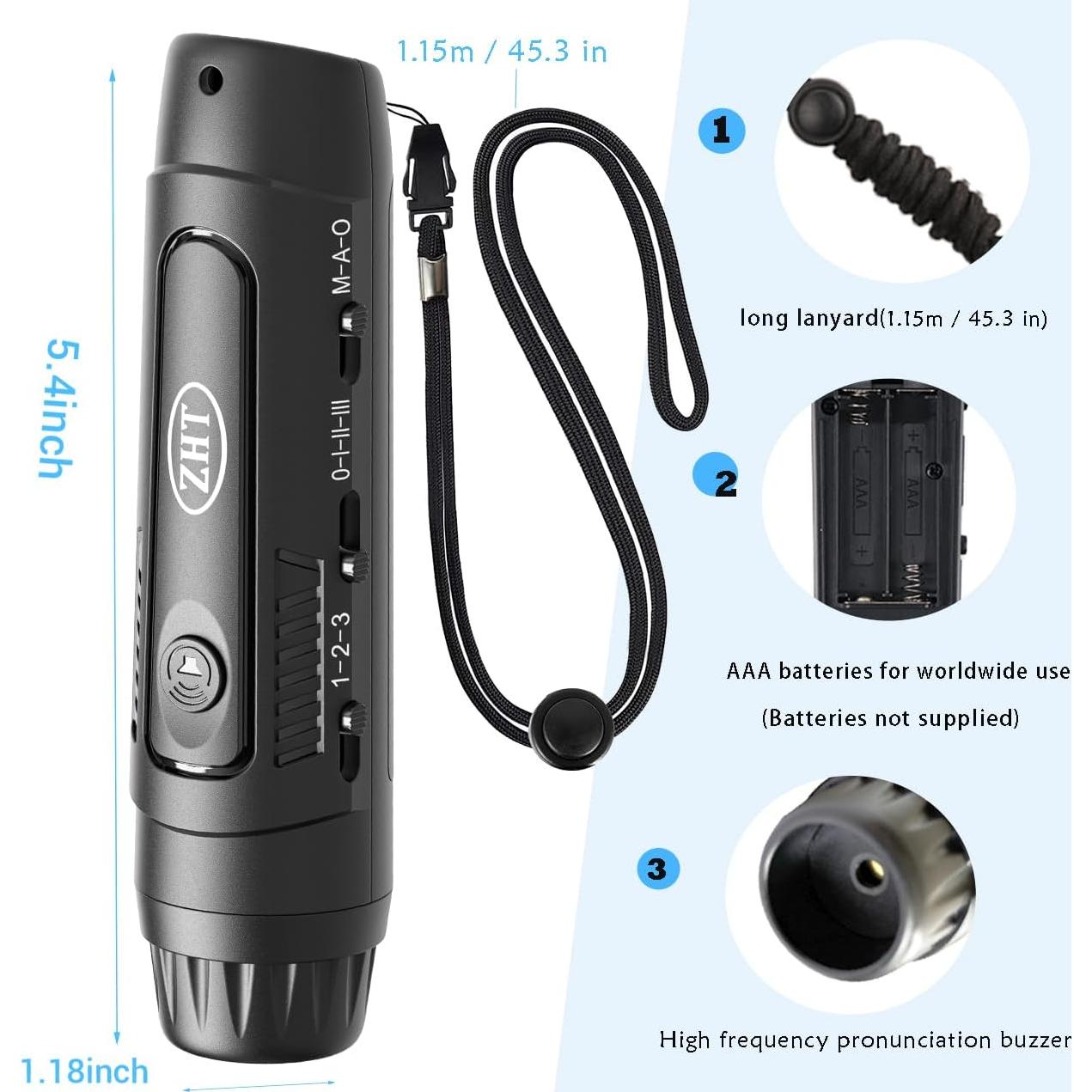 Silbato Electrónico ZHT ARS-17 con Luz LED - 3 Tonos y Volumen Ajustable