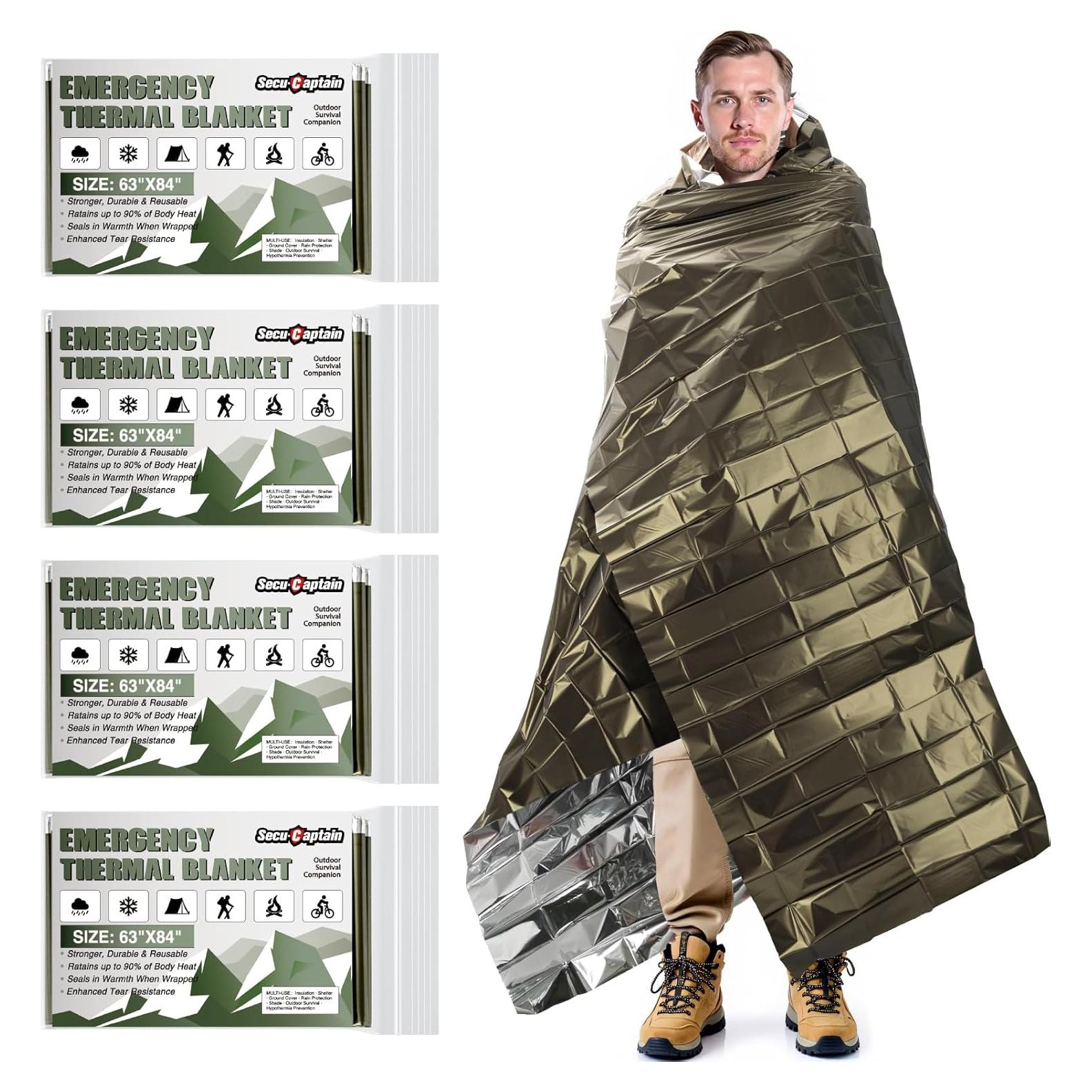 Mantas Térmicas de Emergencia SecuCaptain 4 Paquete 213x160 cm