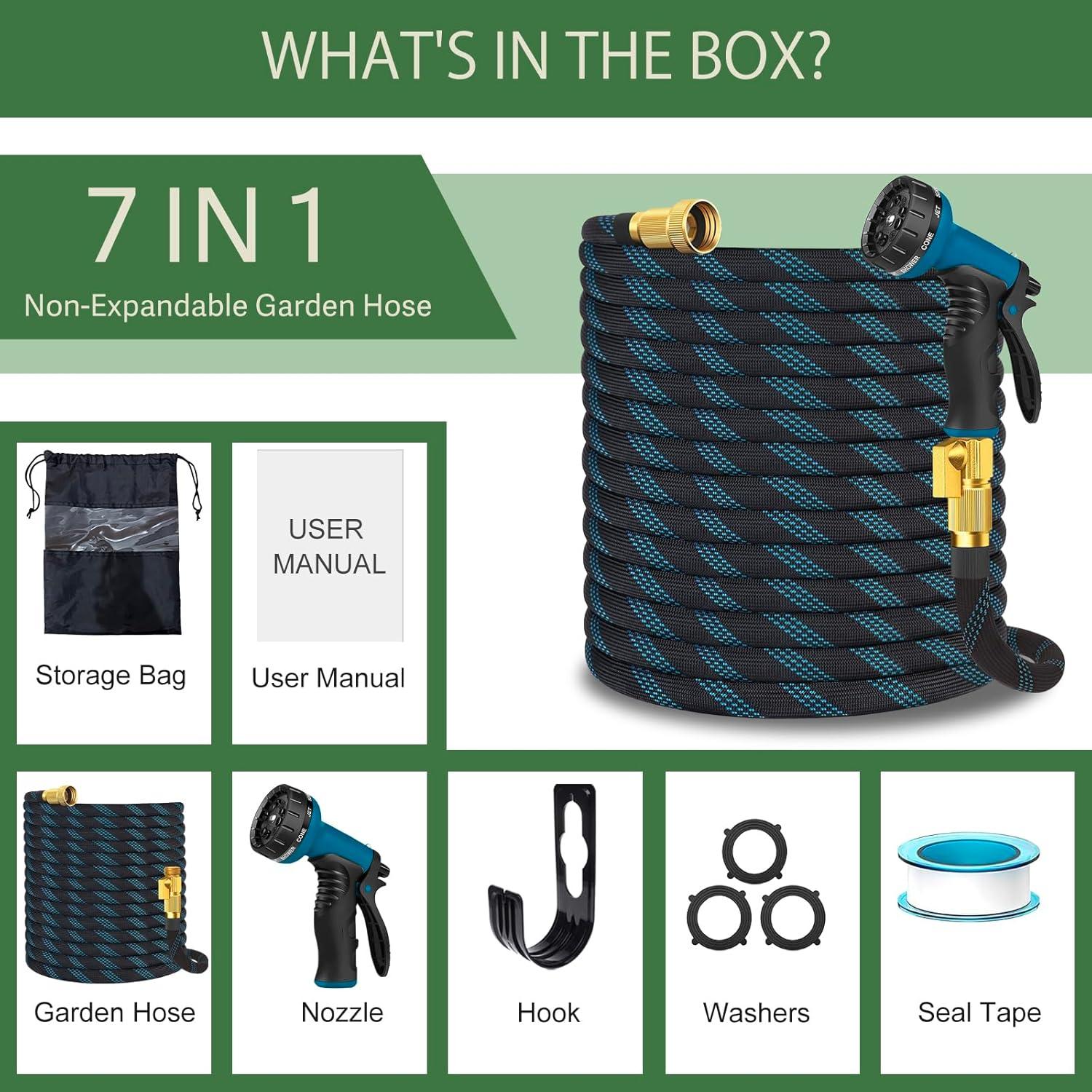 Manguera de Jardín No Expandible 15.24 m Nurtsoli con Boquilla