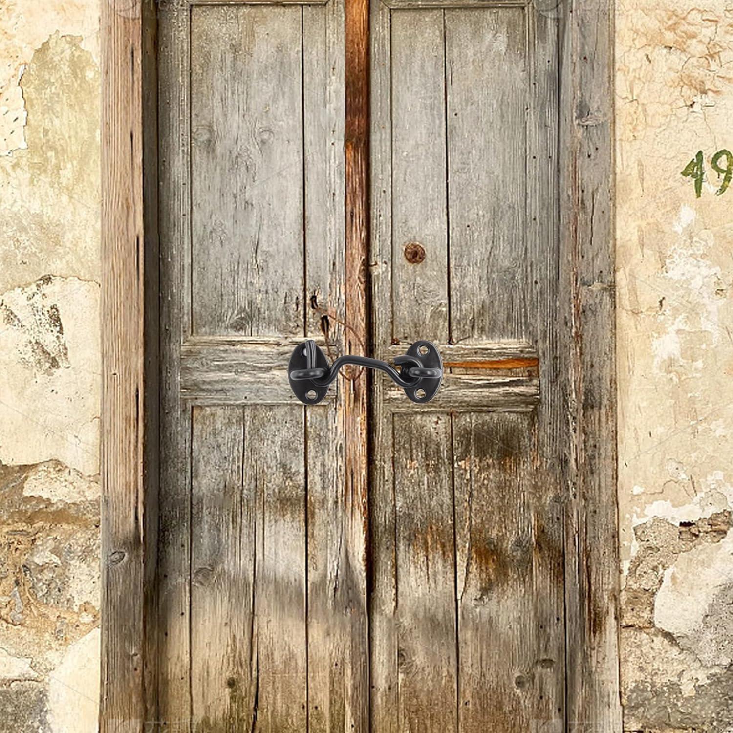 4 Ganchos y Ojos de Acero Inoxidable 75mm Negro - Bociloy