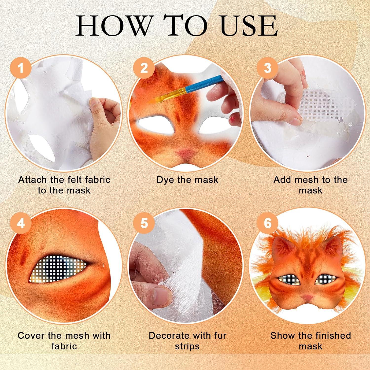 Kit de Máscaras Therian DIY Gato Seenelling - 6 Piezas