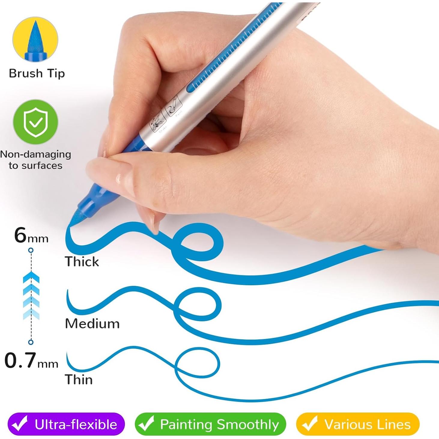 Marcadores Acrílicos Punta Pincel HOTU 18 Colores 6.6g