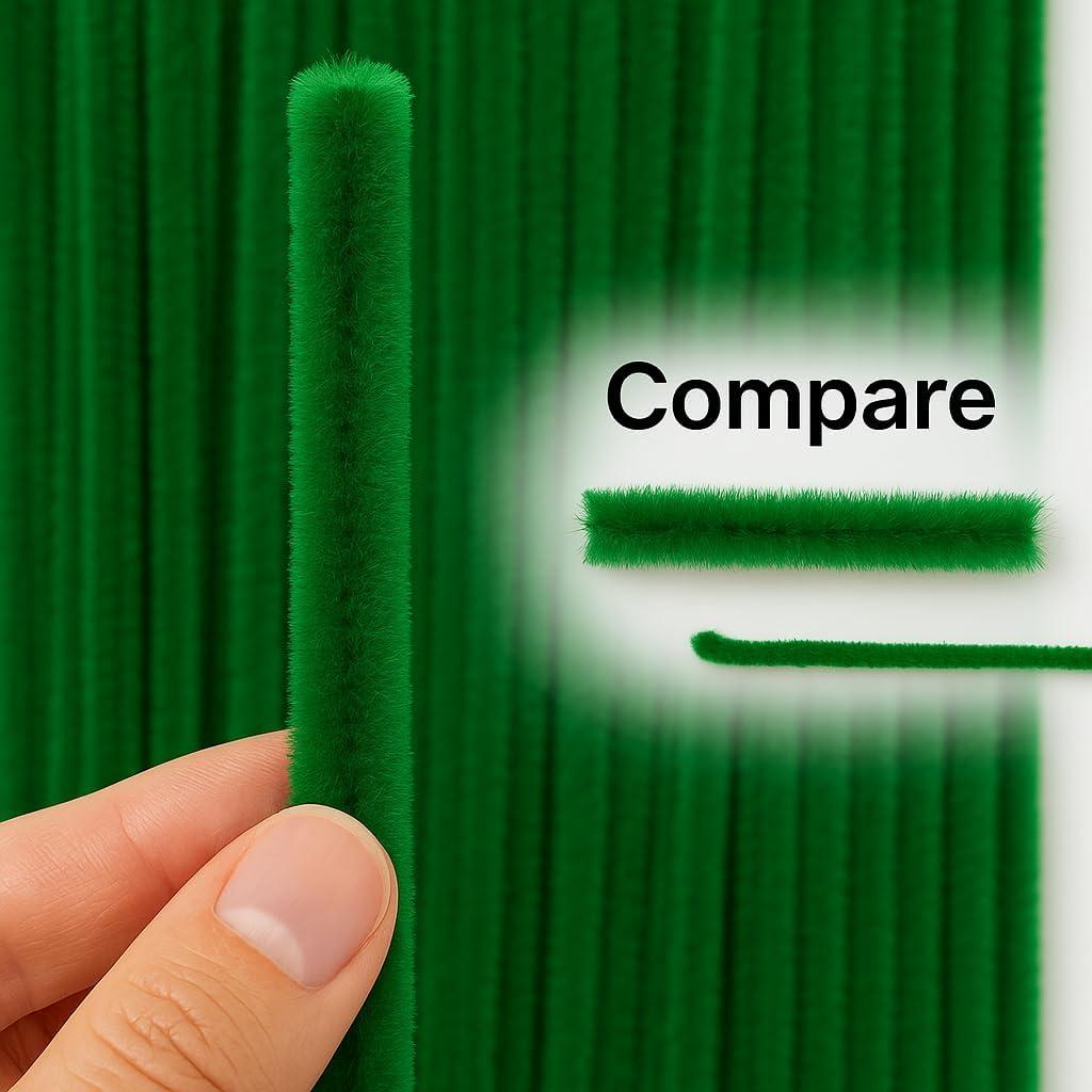 100 Limpiadores de Tubos Chenille Verde Oscuro FirstKitchen 30cm