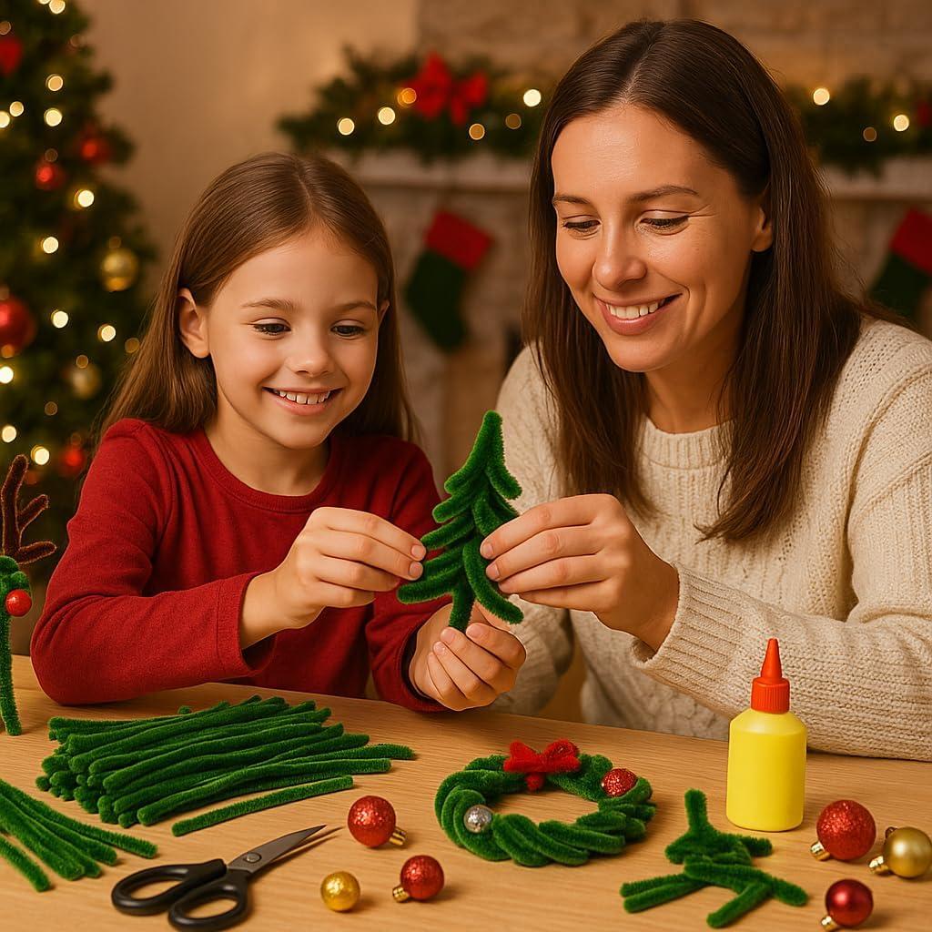 100 Limpiadores de Tubos Chenille Verde Oscuro FirstKitchen 30cm