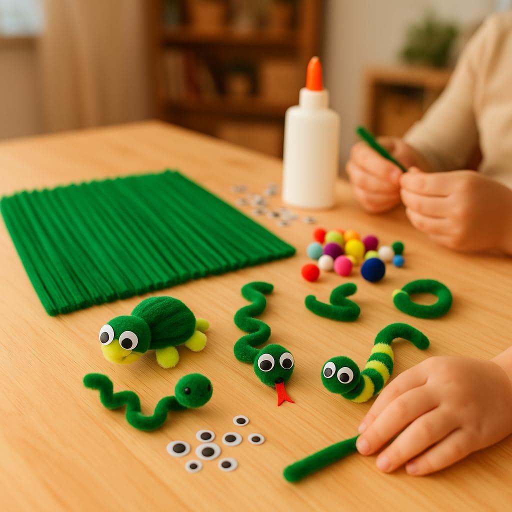 100 Limpiadores de Tubos Chenille Verde Oscuro FirstKitchen 30cm