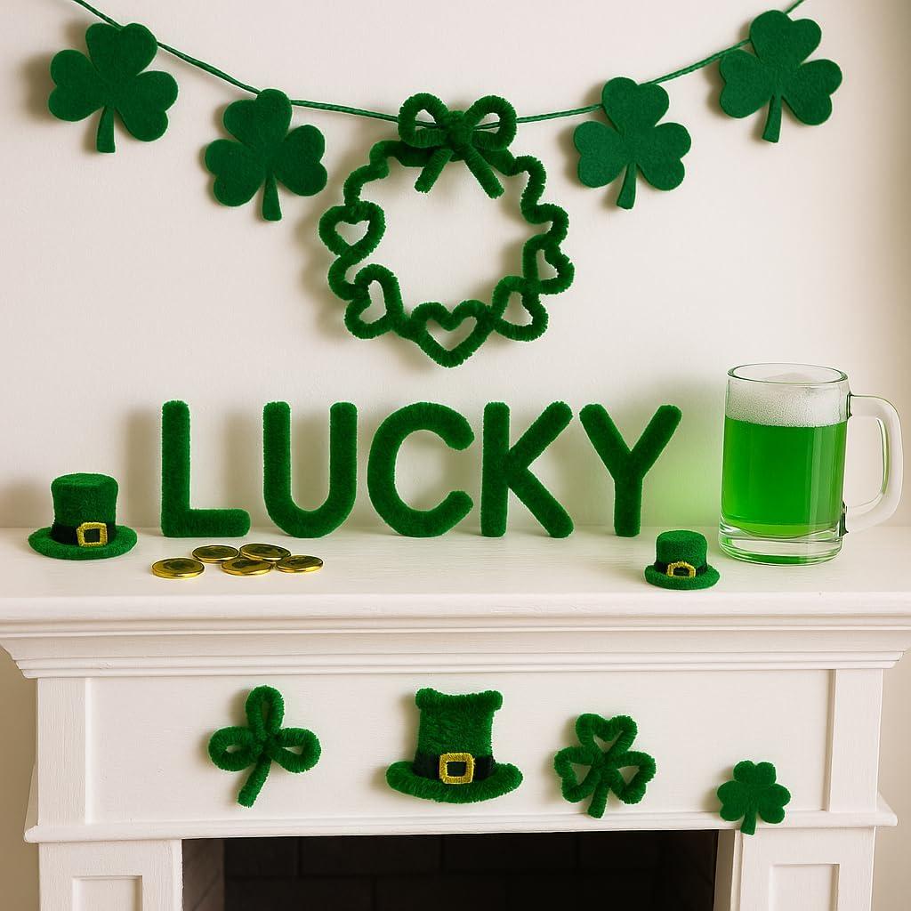 100 Limpiadores de Tubos Chenille Verde Oscuro FirstKitchen 30cm