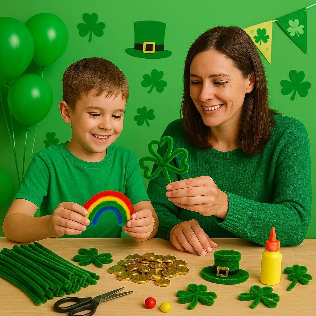 100 Limpiadores de Tubos Chenille Verde Oscuro FirstKitchen 30cm