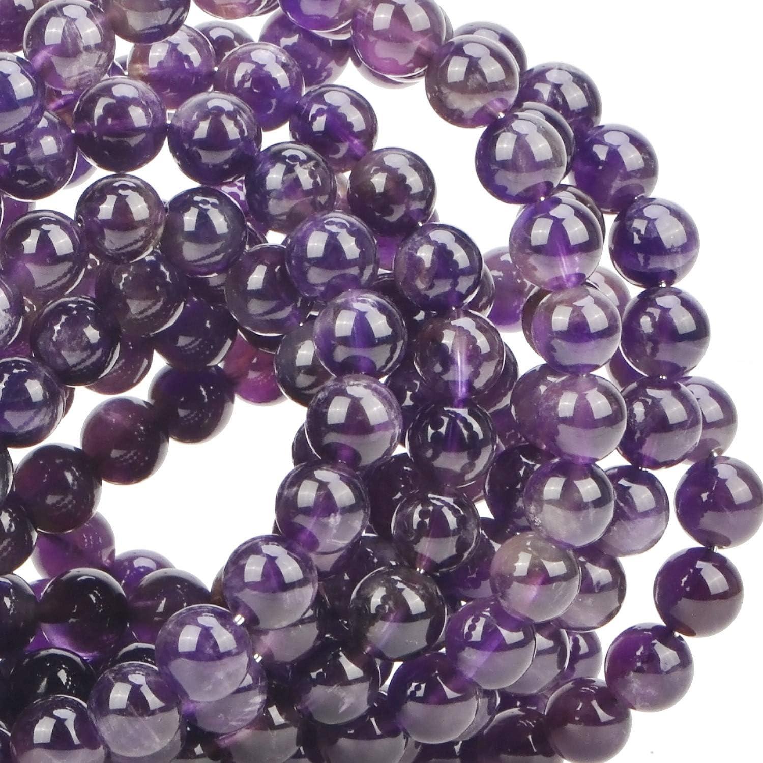 100 Perlas de Amatista 6mm Redondas para Joyería - Perlas Masivas