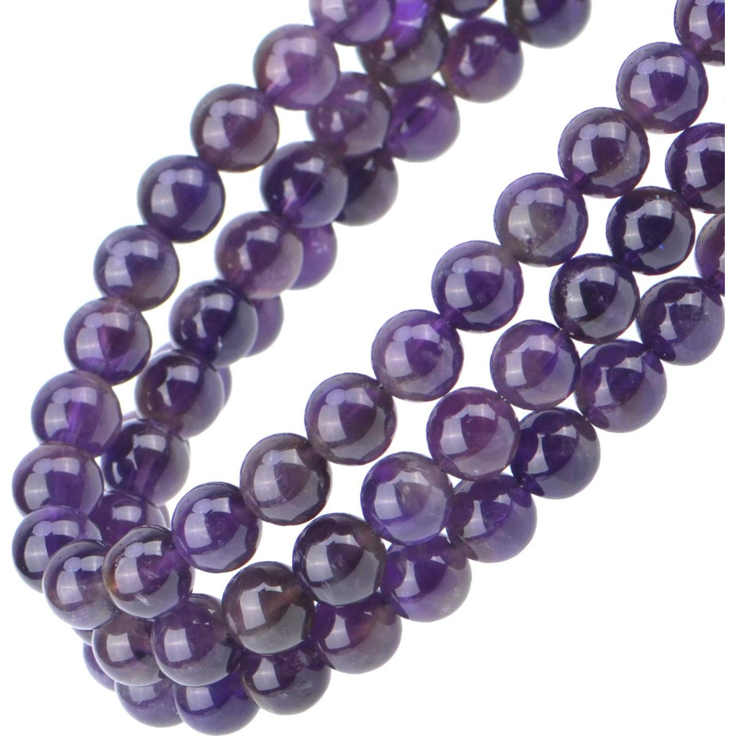 100 Perlas de Amatista 6mm Redondas para Joyería - Perlas Masivas
