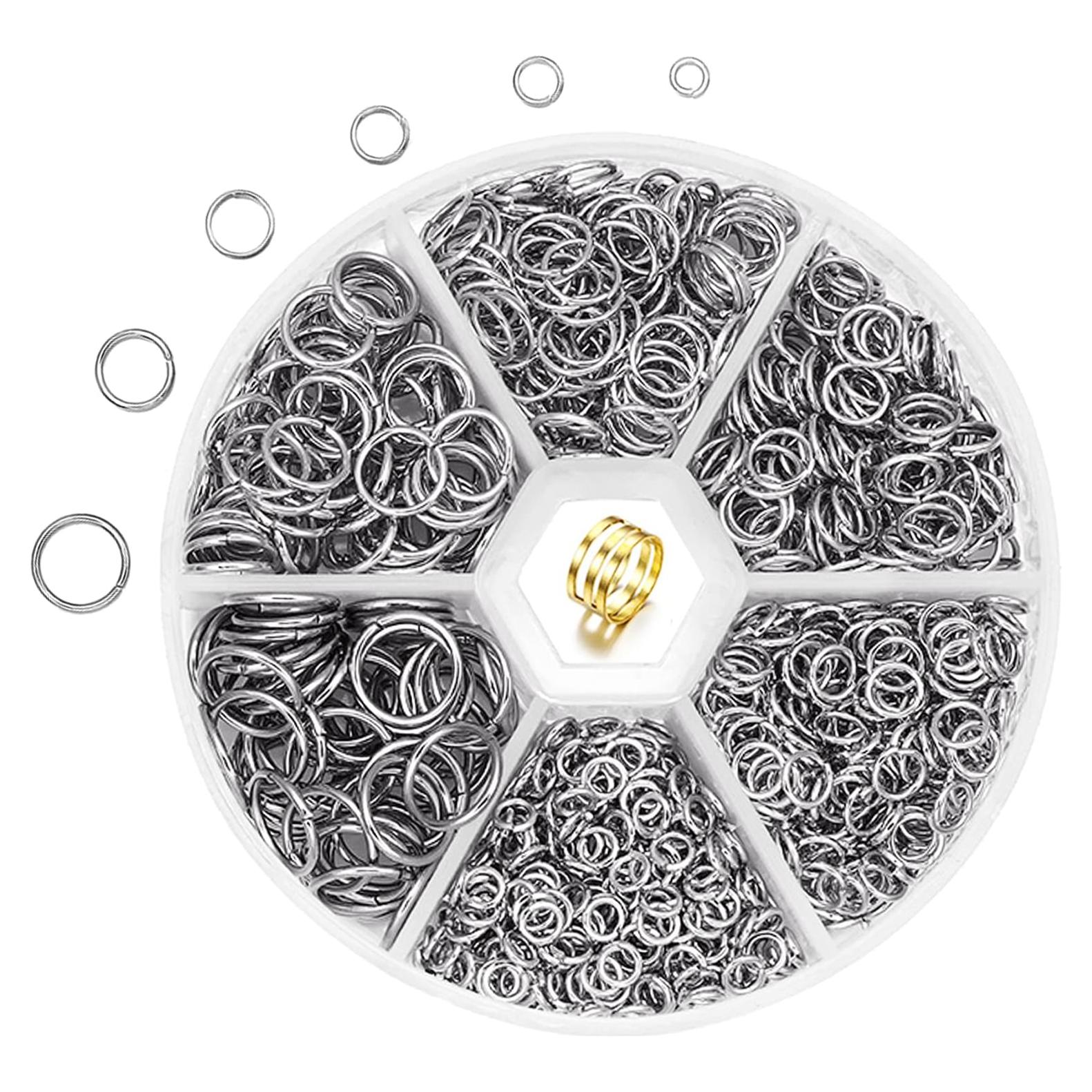 Anillas Abiertas de Acero Inoxidable ZYNERY 1500 Piezas 4-10mm