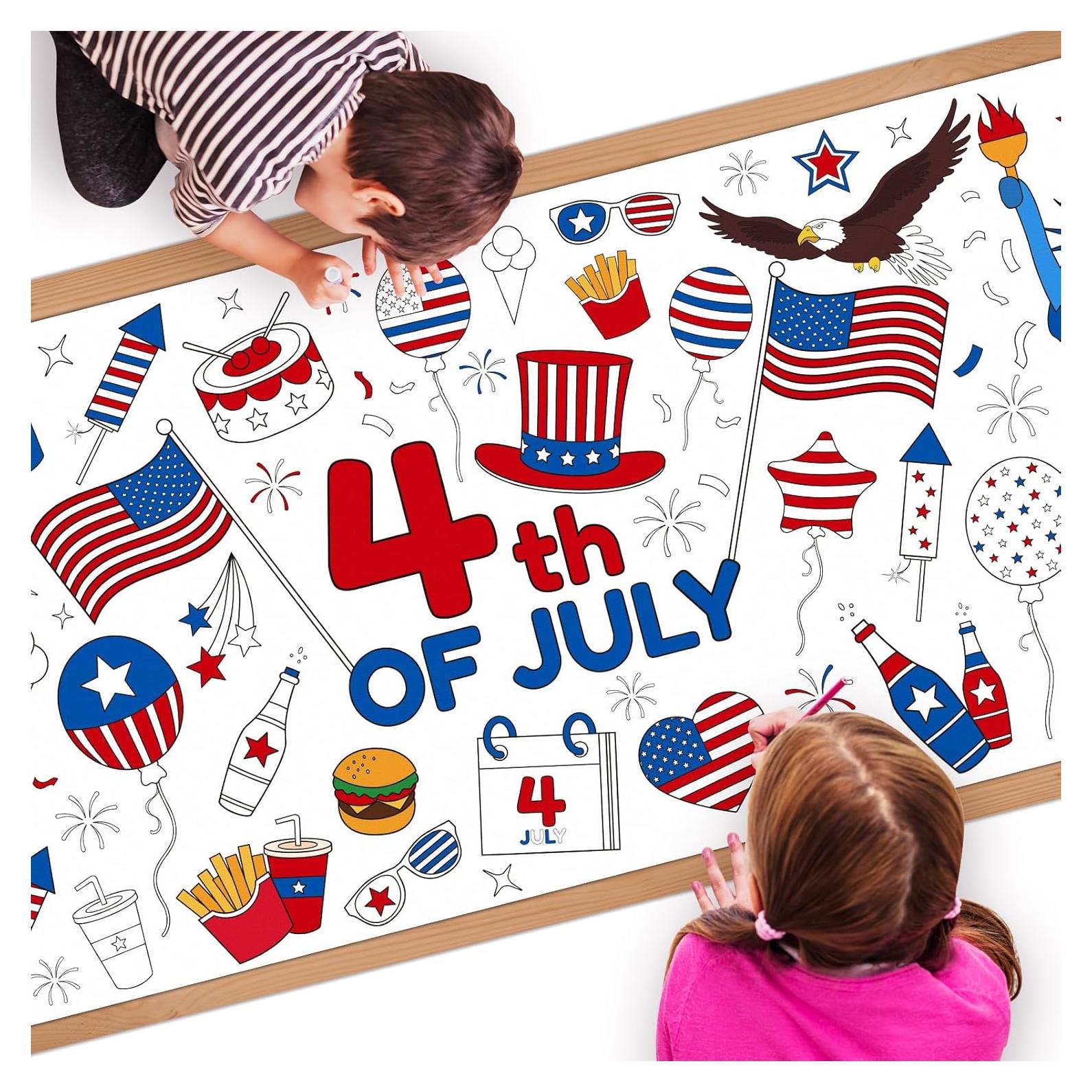 Mantel para Colorear Childom Cuatro de Julio 76.2x182.9 cm