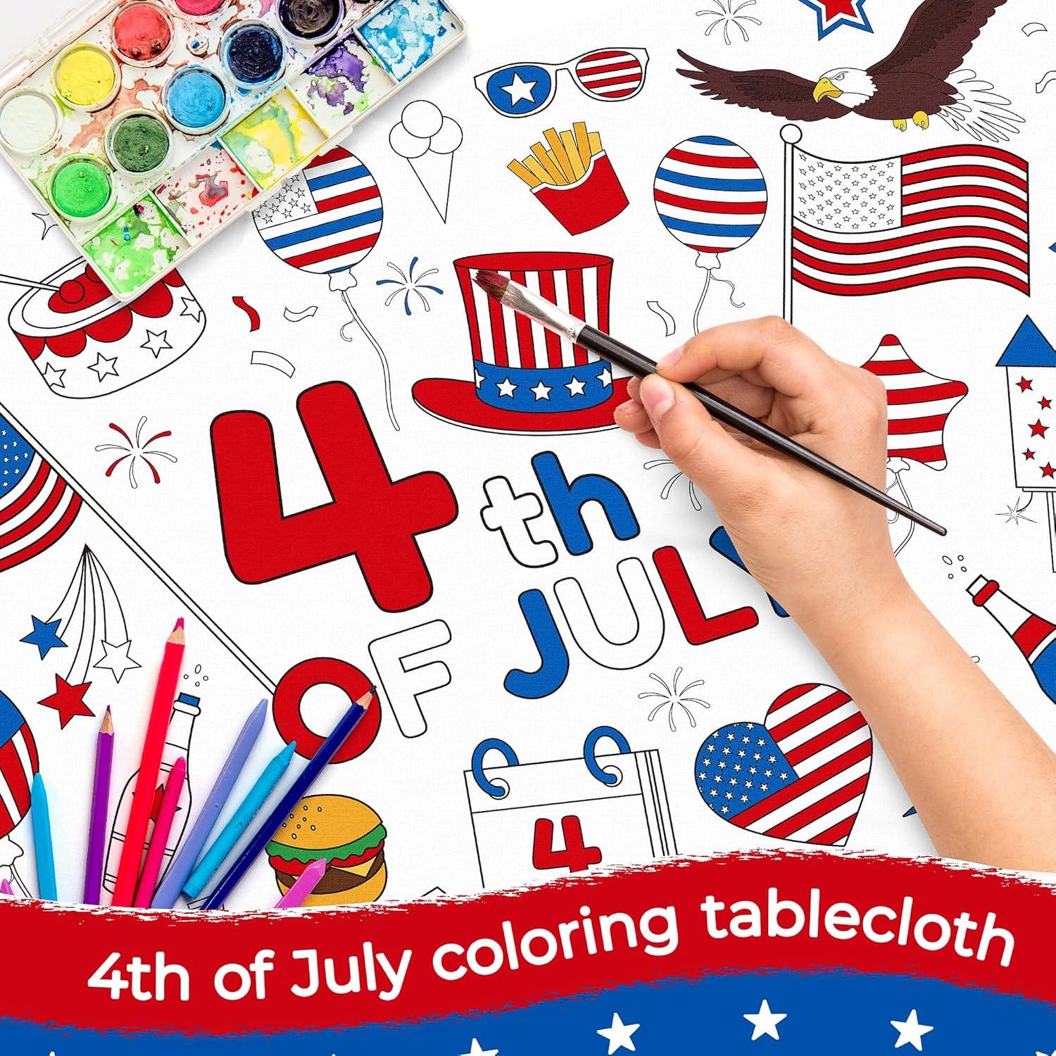 Mantel para Colorear Childom Cuatro de Julio 76.2x182.9 cm
