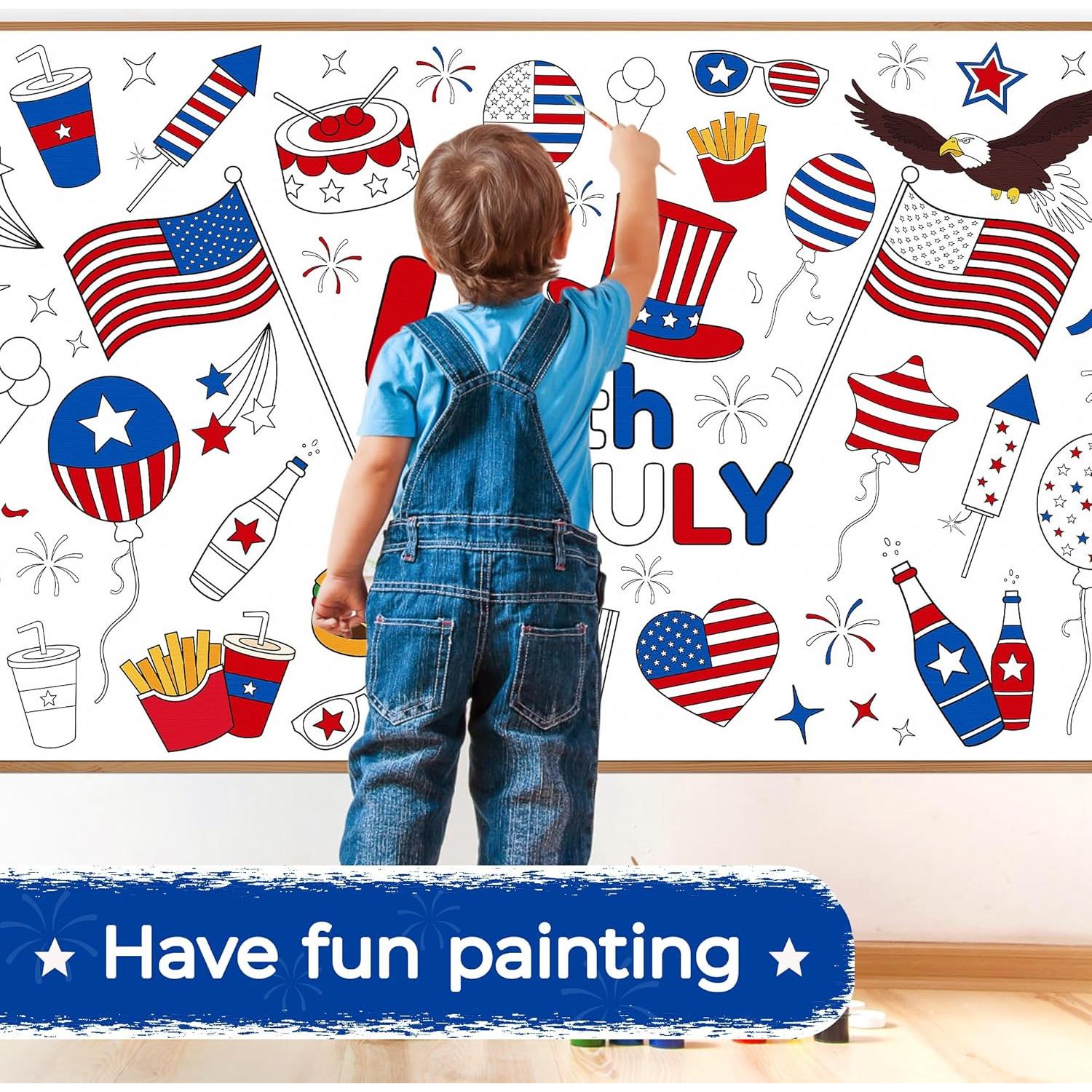 Mantel para Colorear Childom Cuatro de Julio 76.2x182.9 cm