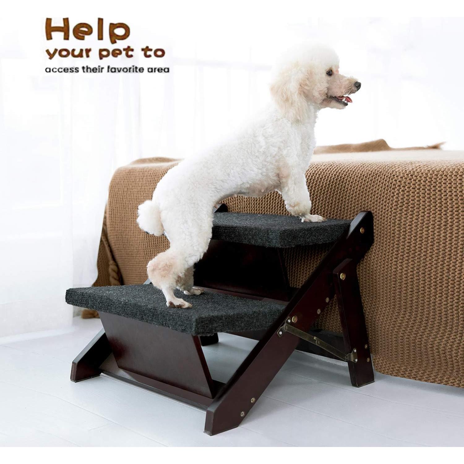 Escalera Plegable para Mascotas MEWANG - 2 Niveles hasta 40.8 kg