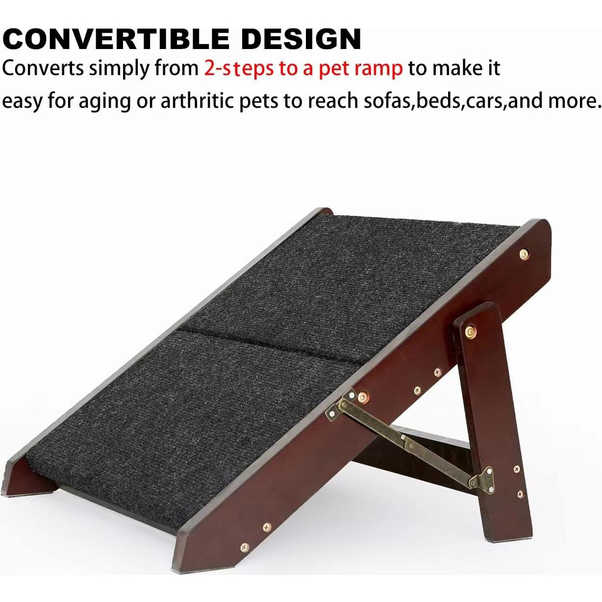 Escalera Plegable para Mascotas MEWANG - 2 Niveles hasta 40.8 kg