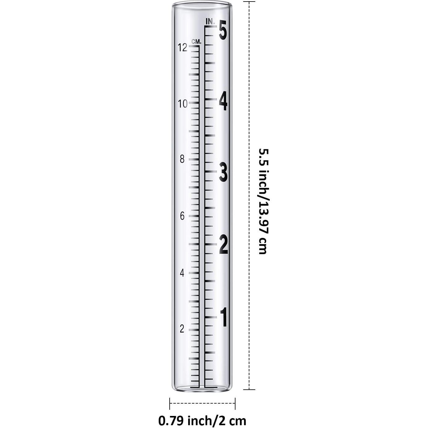 Pluviómetro de Vidrio Frienda 4 Piezas 12.7 cm Escala