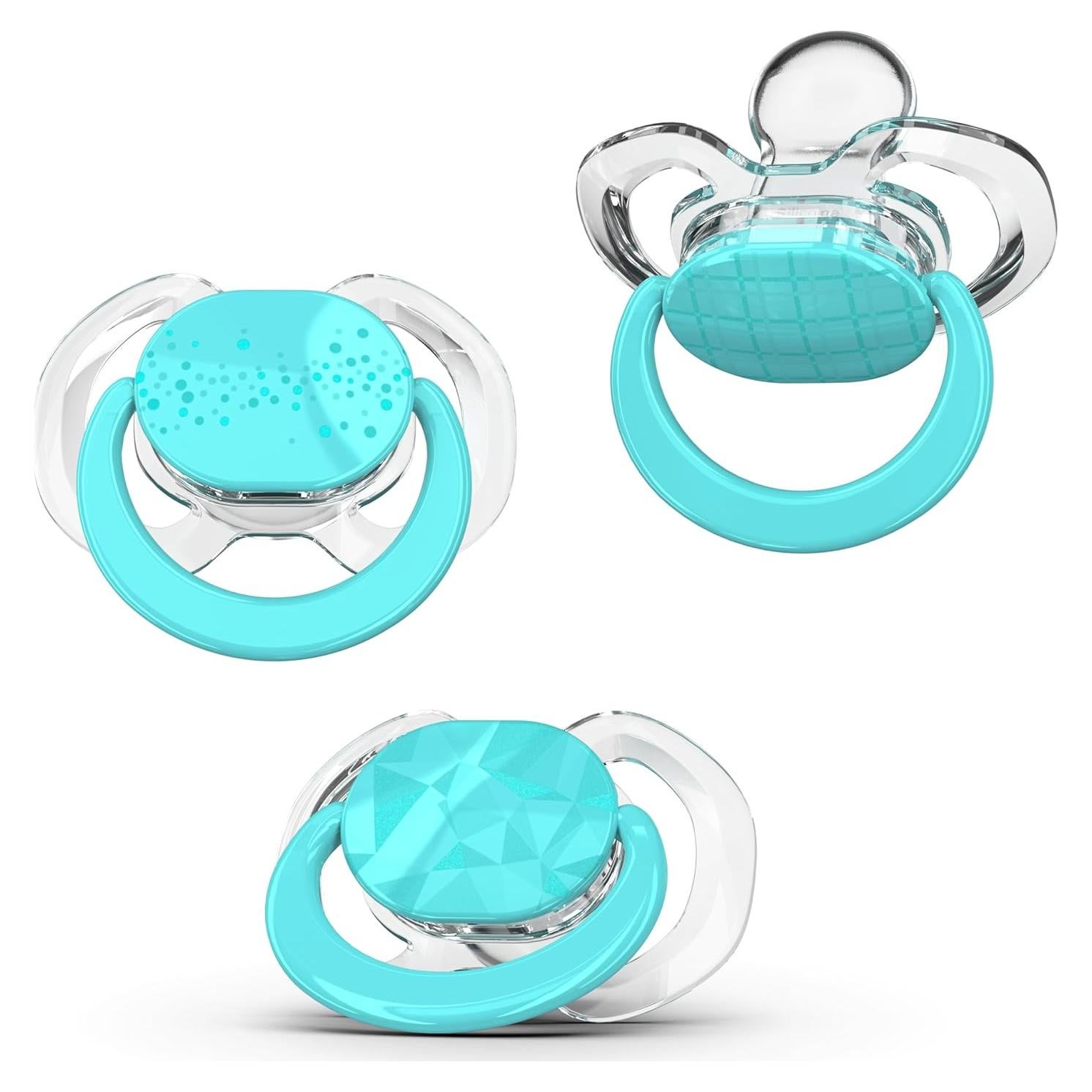 Chupete Ortodóntico Smilo Baby 0-3 Meses - Paquete de 3 Silicona Aqua