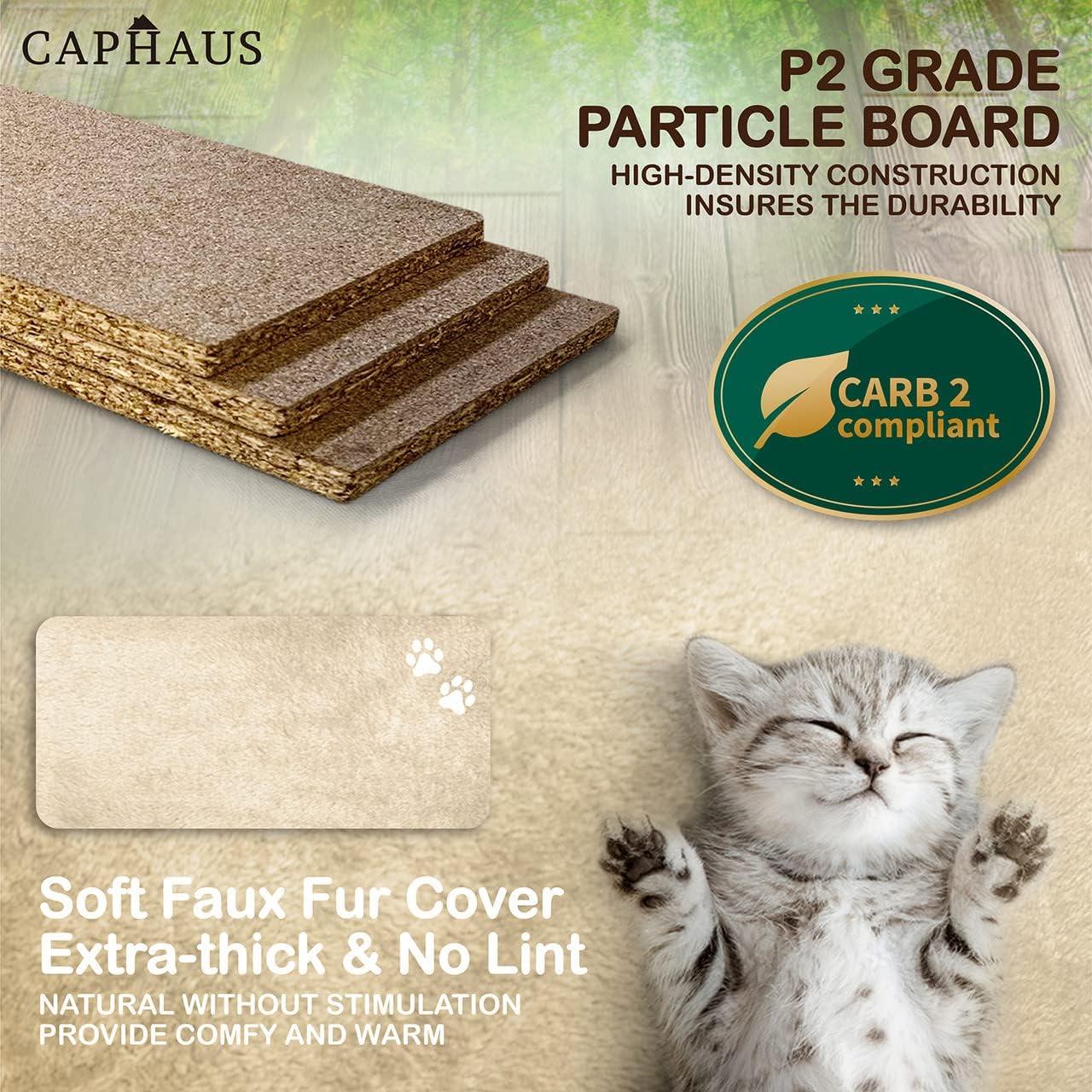 Torre para Gatos CAPHAUS 94 cm Beige con Perchero Ampliado