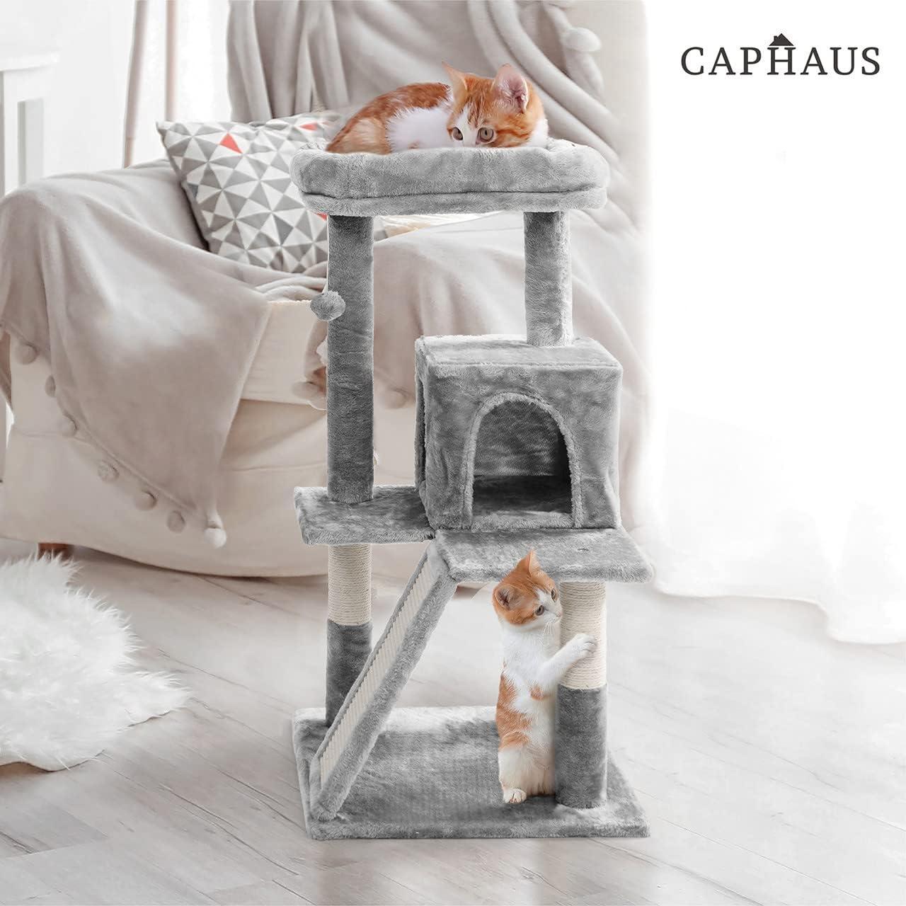Torre para Gatos CAPHAUS 94 cm Beige con Perchero Ampliado