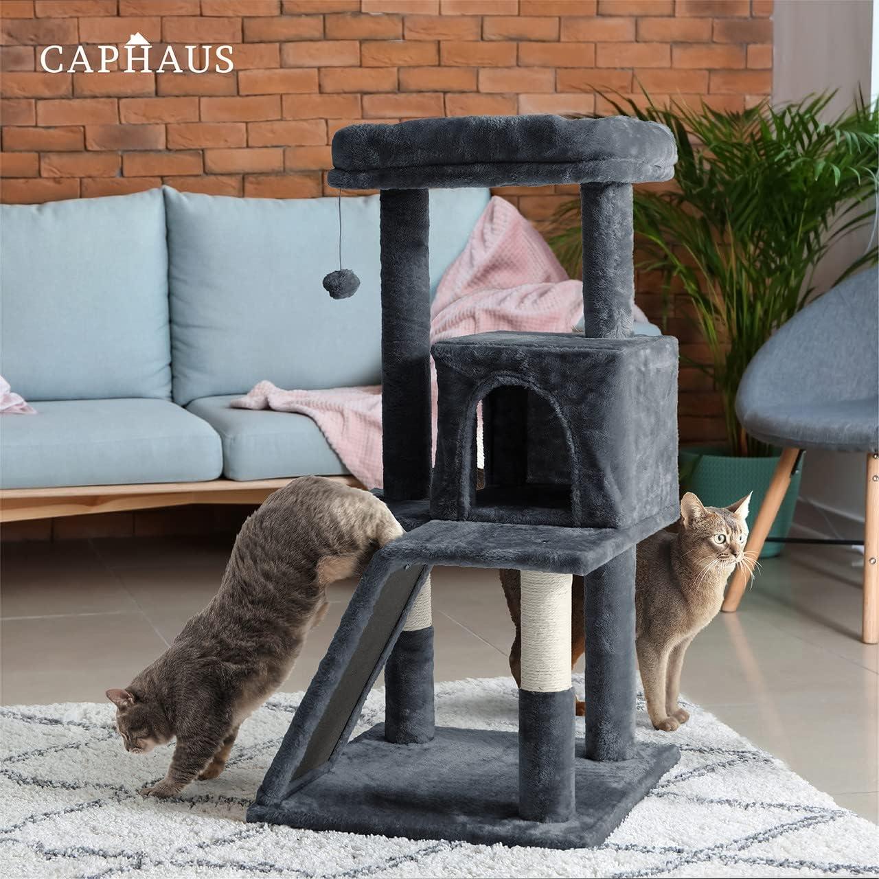 Torre para Gatos CAPHAUS 94 cm Beige con Perchero Ampliado