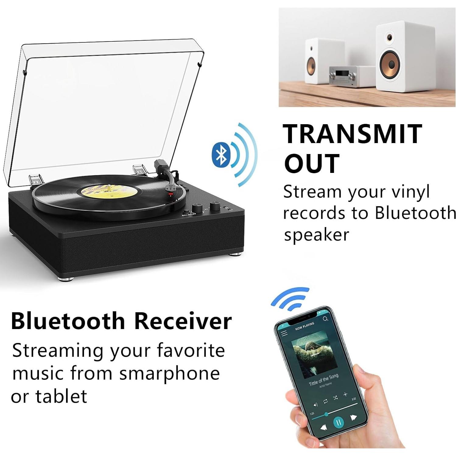 Reproductor de Vinilo DANFI AUDIO TE-3008 Bluetooth 3 Velocidades