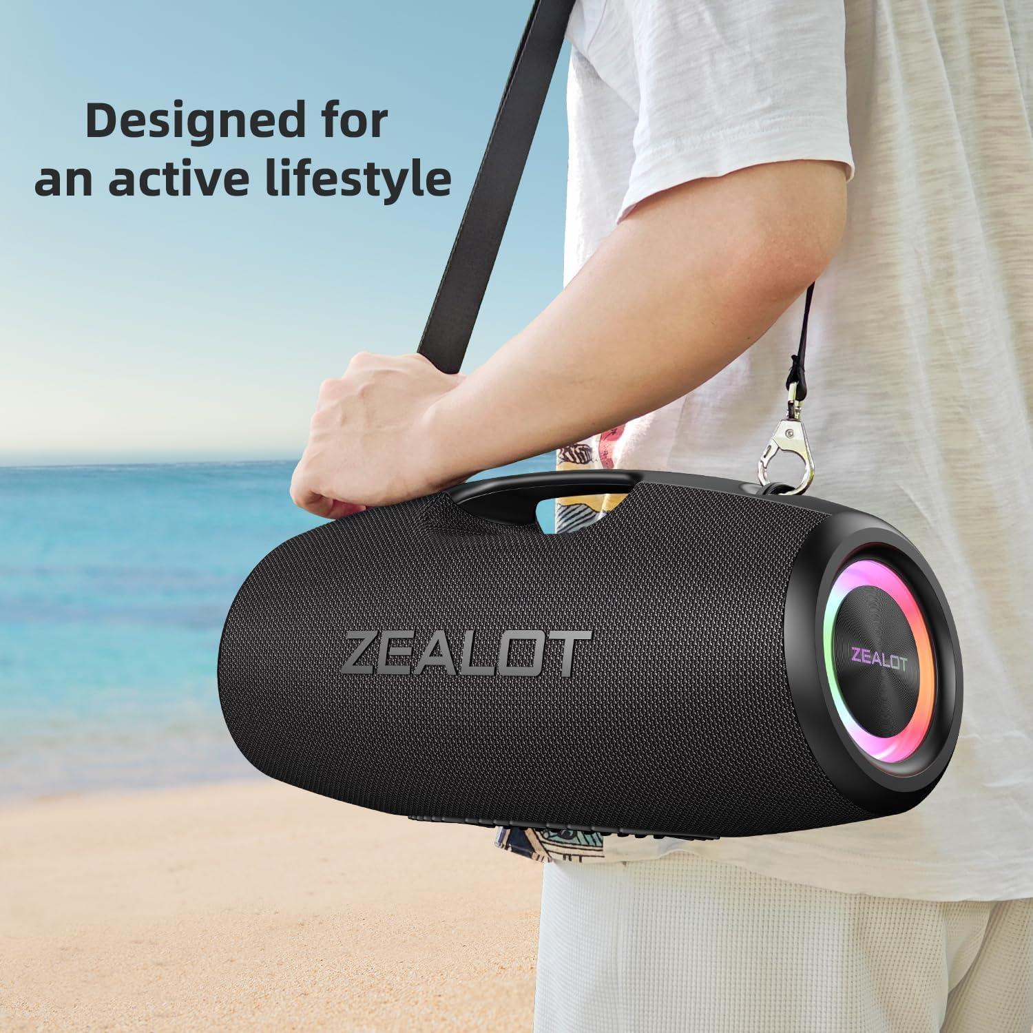 Altavoz Bluetooth ZEALOT S78 120W Impermeable IP67 con LED