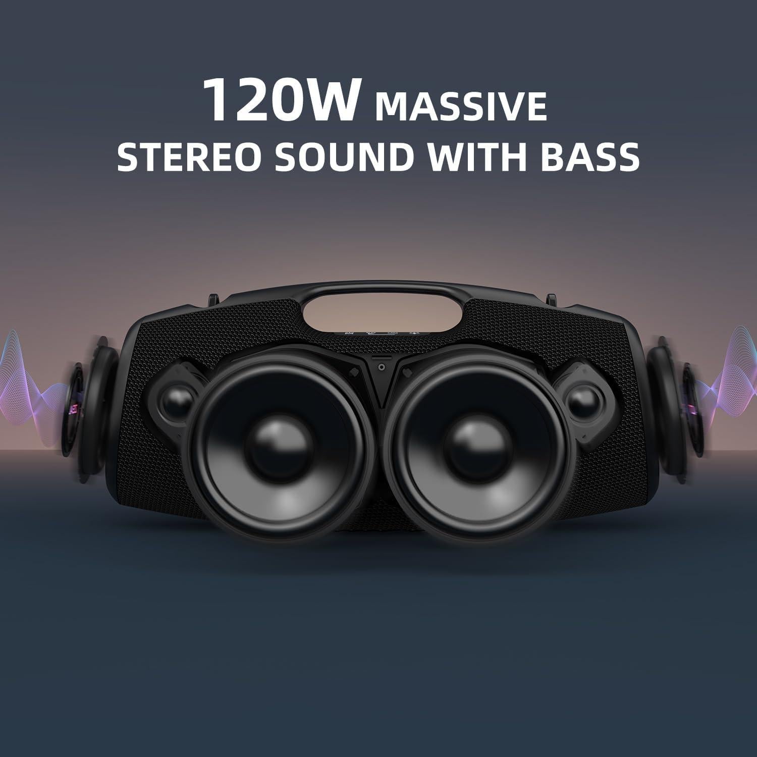 Altavoz Bluetooth ZEALOT S78 120W Impermeable IP67 con LED