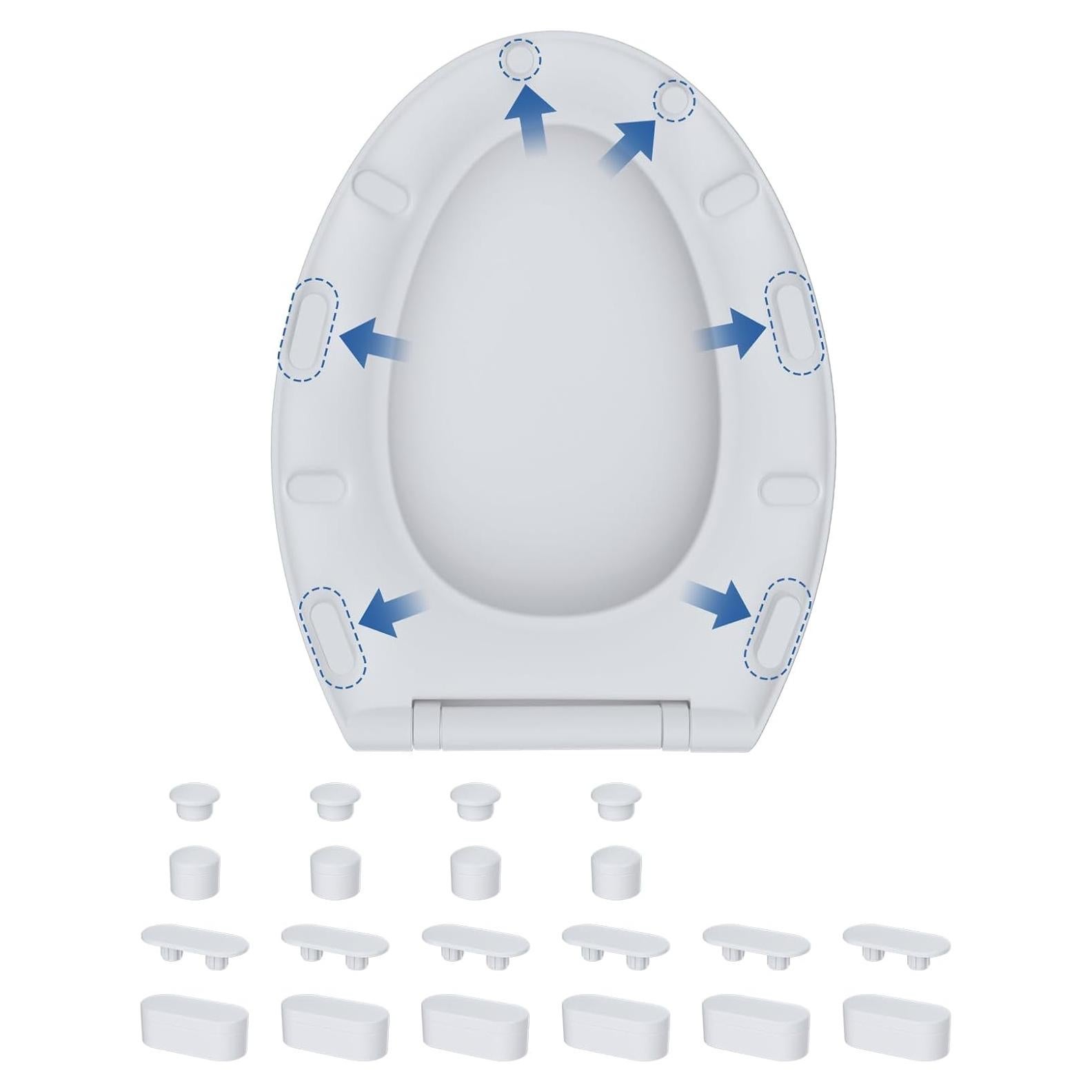 Topes para Asiento de Inodoro Hibbent - 10 Piezas, Blanco