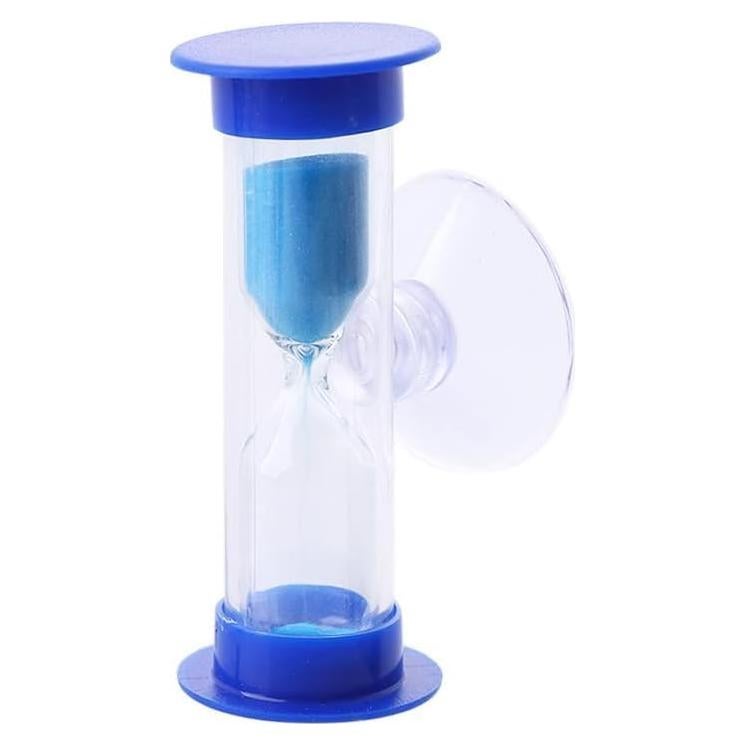 3 Minute Plastic Sand Timer,Hourglass Sand Clock with Suction Cup,Tooth Brushing Time Reminder Timers for Classroom Home (Blue)