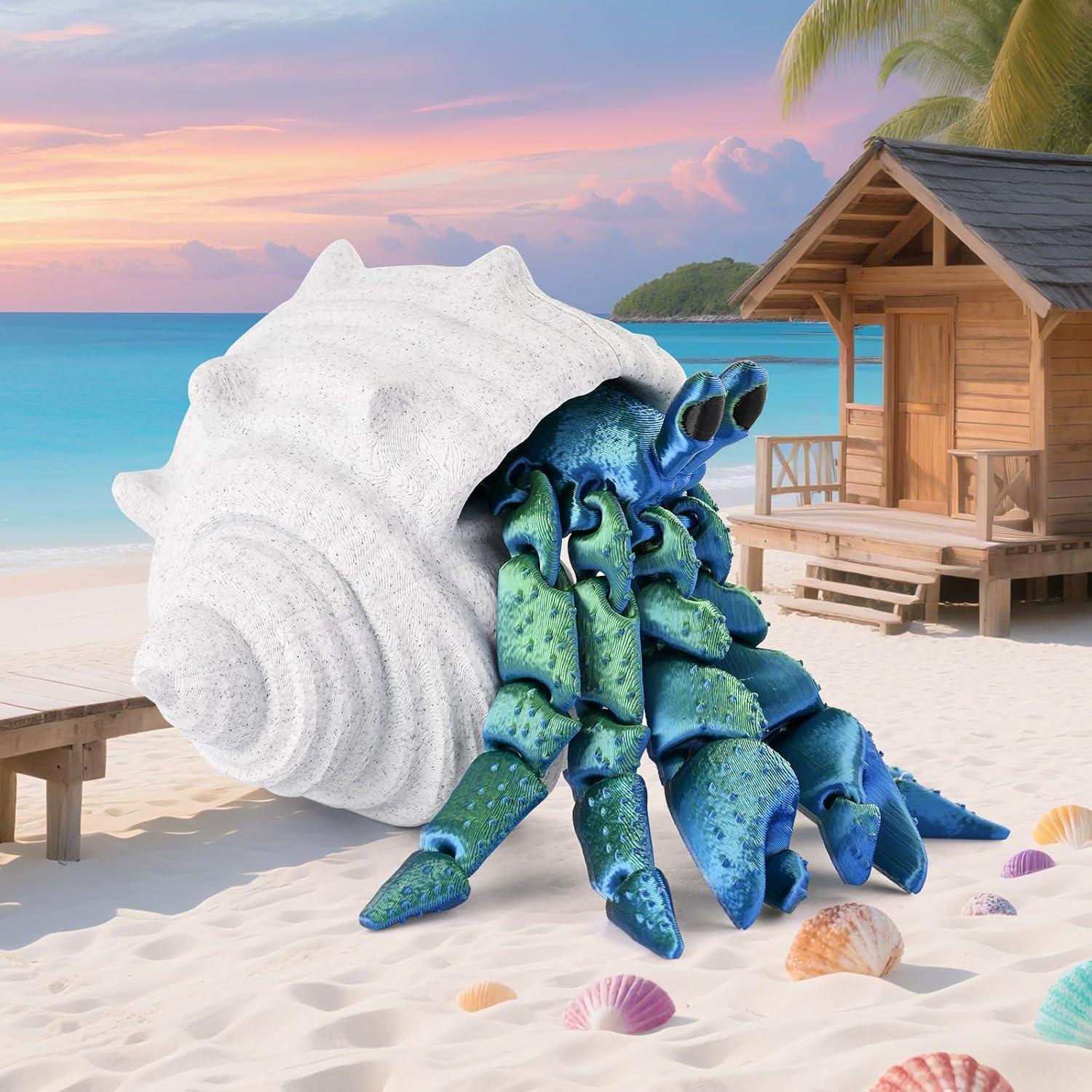 Cangrejo Ermitaño Articulado 3D Gemmicho Verde 19.81 cm