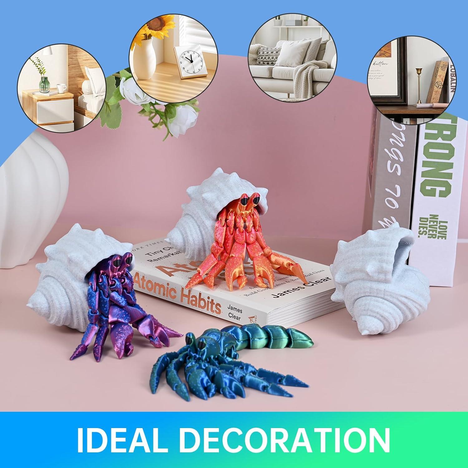 Cangrejo Ermitaño Articulado 3D Gemmicho Verde 19.81 cm