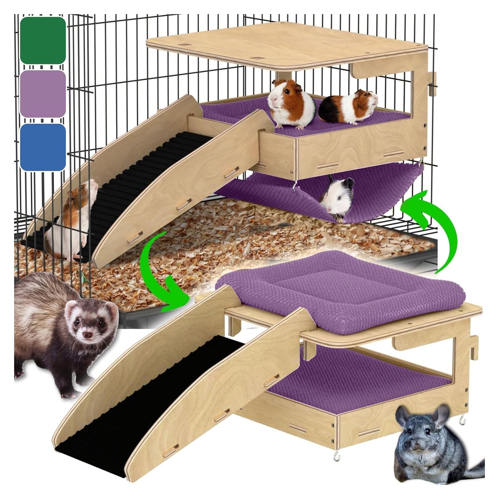 Combo Escondite y Hamaca YELLOFLOW para Cobayas 55.88x36.83cm