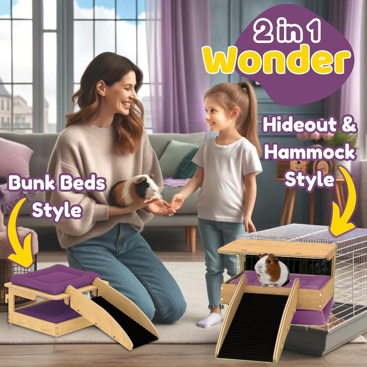 Combo Escondite y Hamaca YELLOFLOW para Cobayas 55.88x36.83cm