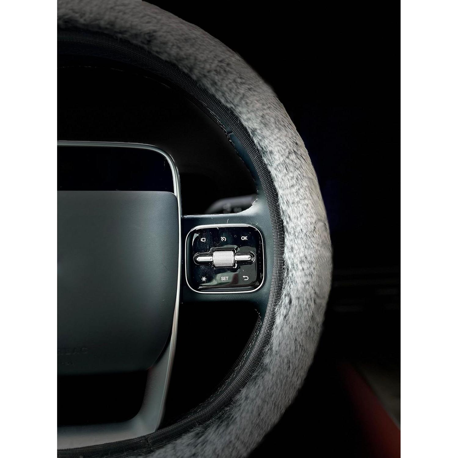 Cubierta de Volante LOMTRATS 15" Piel de Conejo Antideslizante