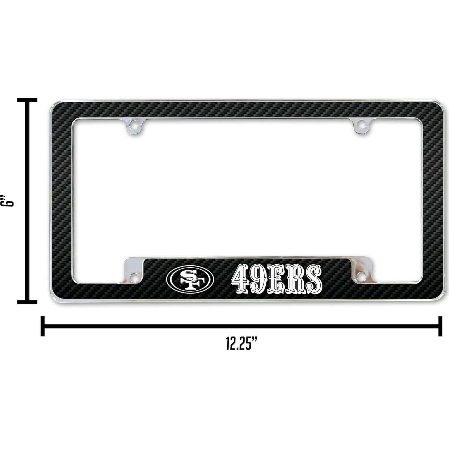 Marco de Placa de Licencia Rico Industries NFL 49ers Negro 30.48x15.24 cm
