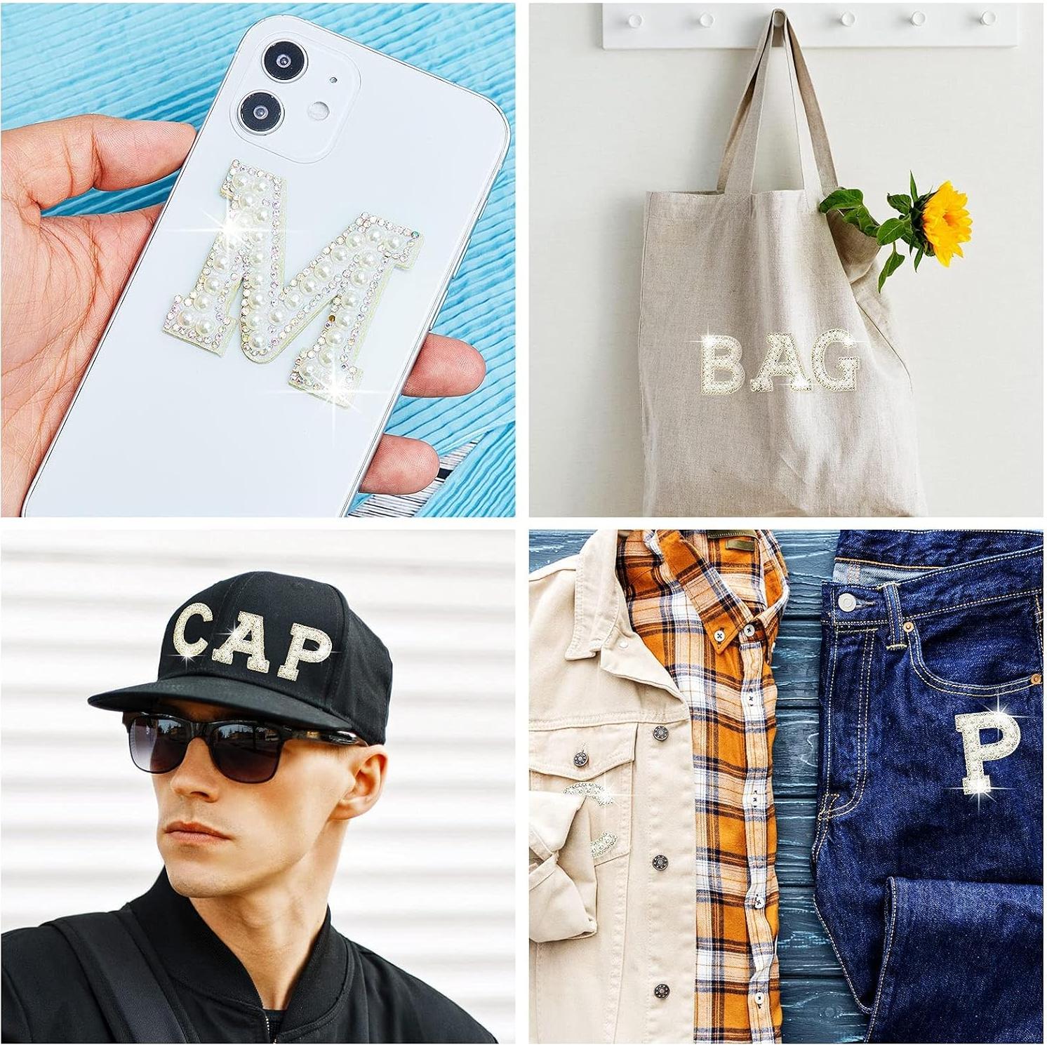 Parches de Letras de Perlas Chuangdi 26 Pcs Alfabeto Blanco 4.7 cm