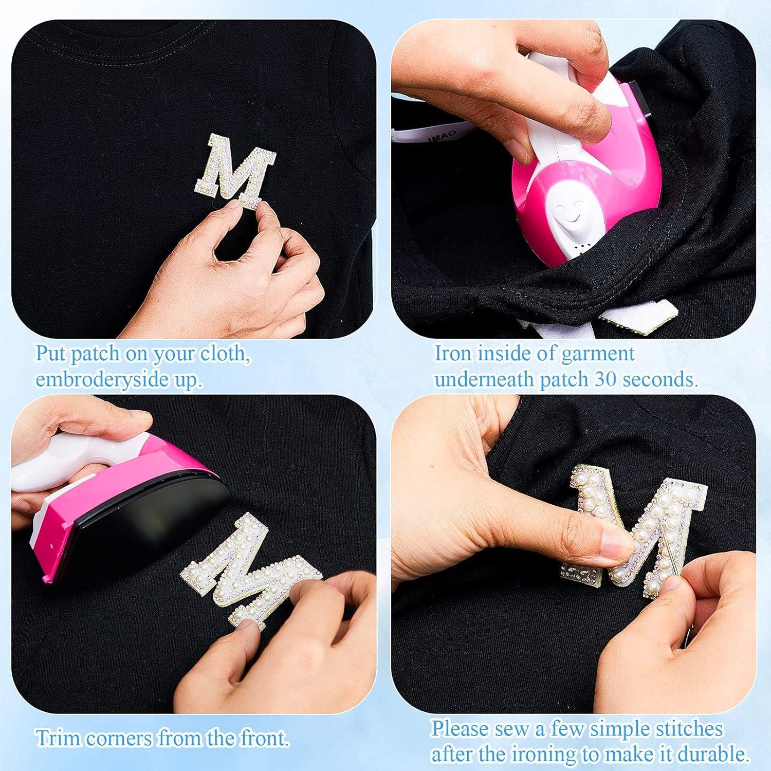 Parches de Letras de Perlas Chuangdi 26 Pcs Alfabeto Blanco 4.7 cm