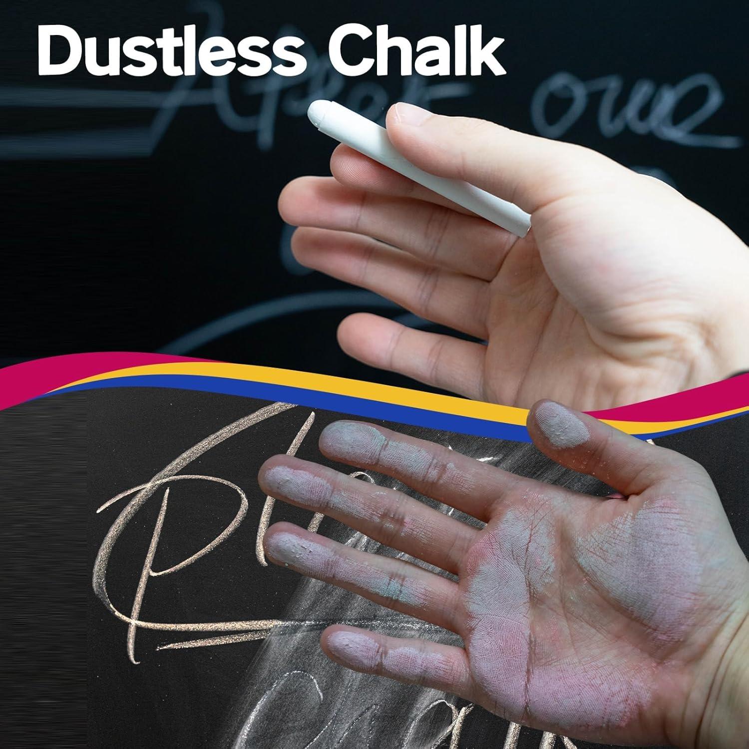 Tiza Sin Polvo ChalKaa 48PCS Colores Vibrantes Borrable