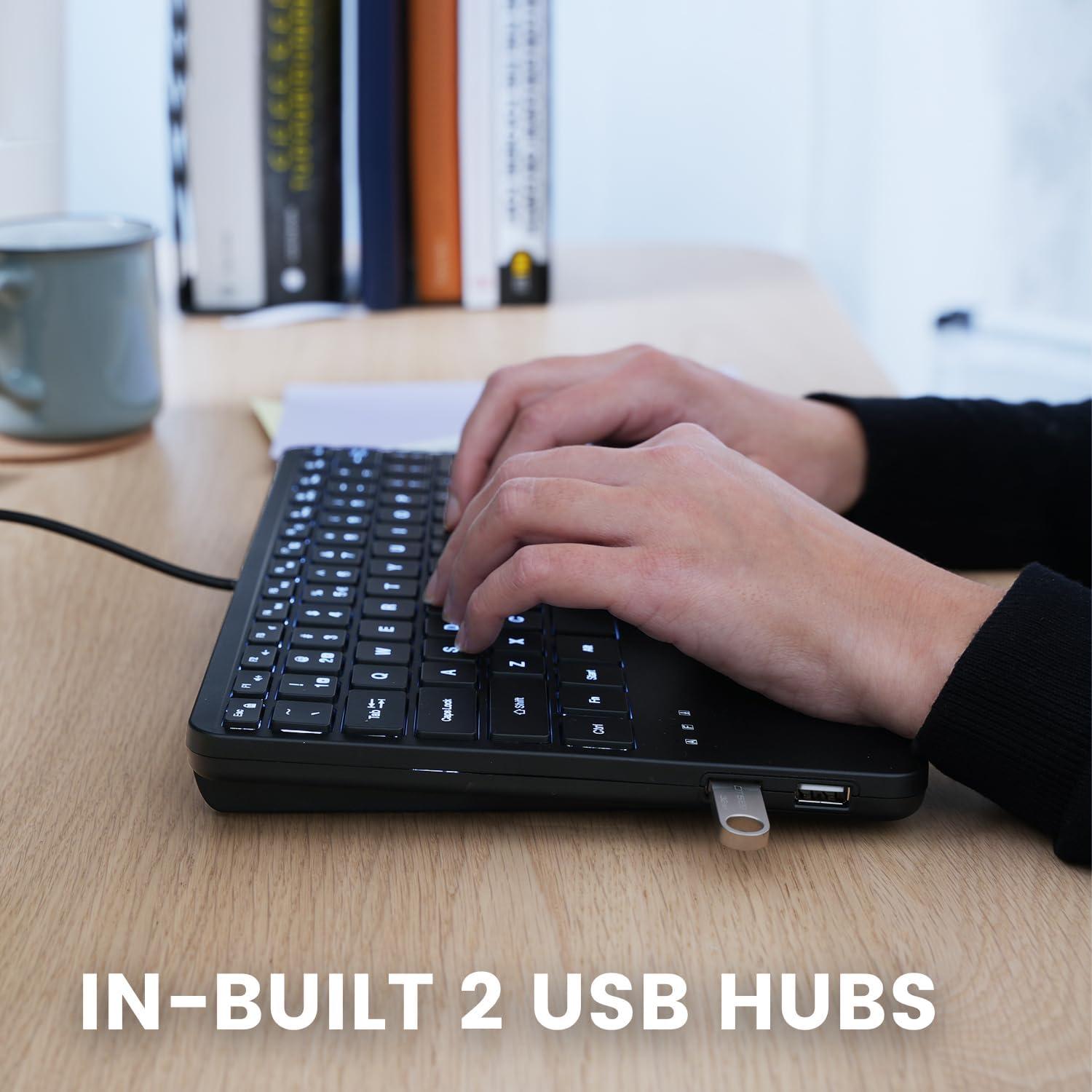 Teclado Mini USB Perixx PERIBOARD-425 con Touchpad Retroiluminado