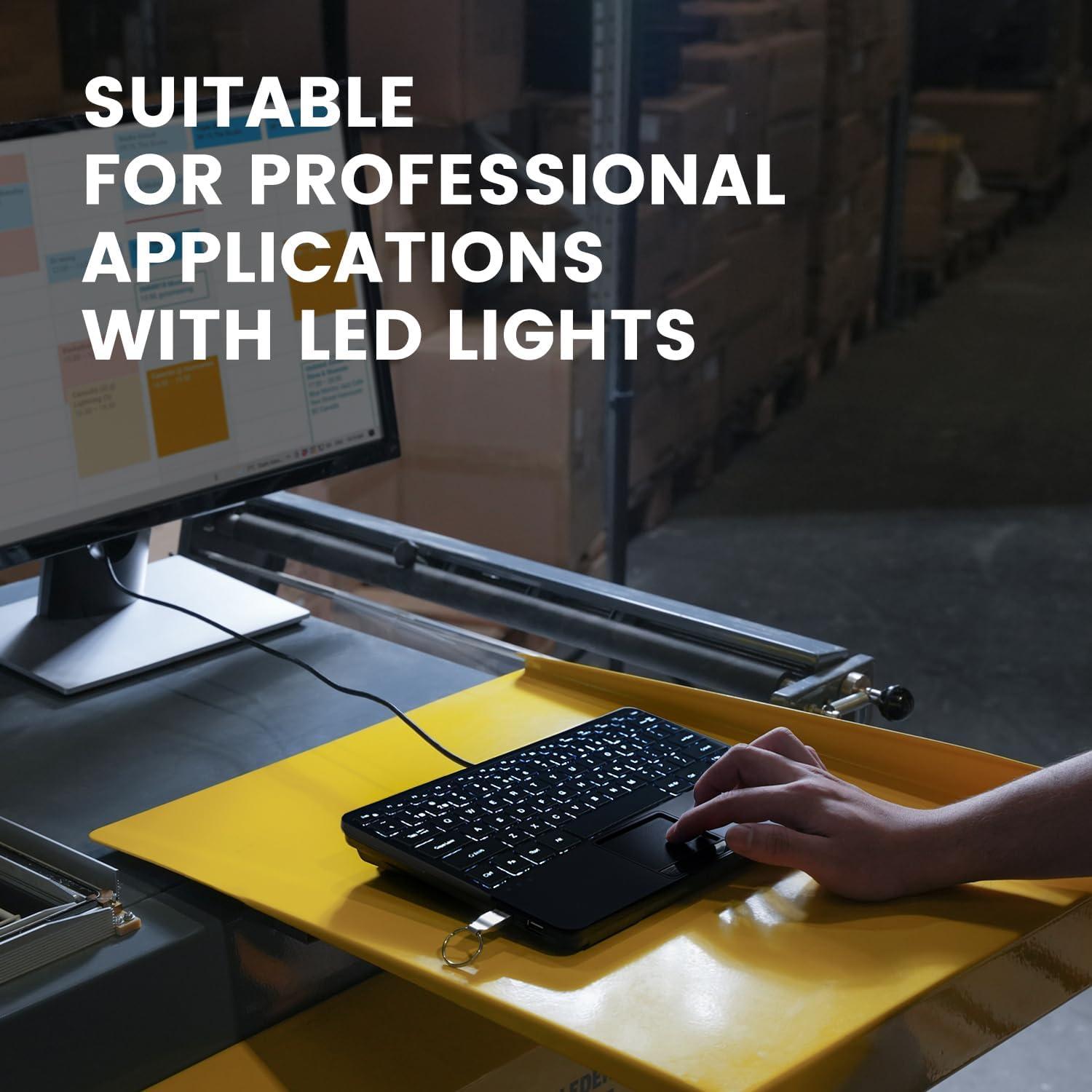 Teclado Mini USB Perixx PERIBOARD-425 con Touchpad Retroiluminado